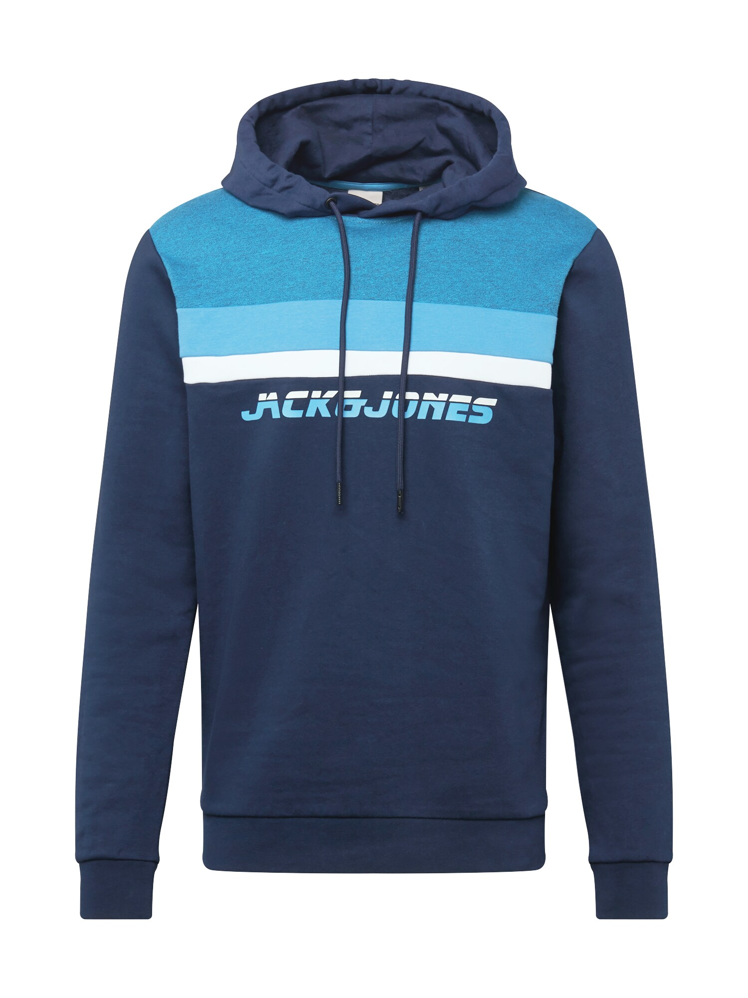 JACK & JONES Megztinis be užsegimo 'JCOPAN'  tamsiai mėlyna / margai mėlyna / šviesiai mėlyna / balta