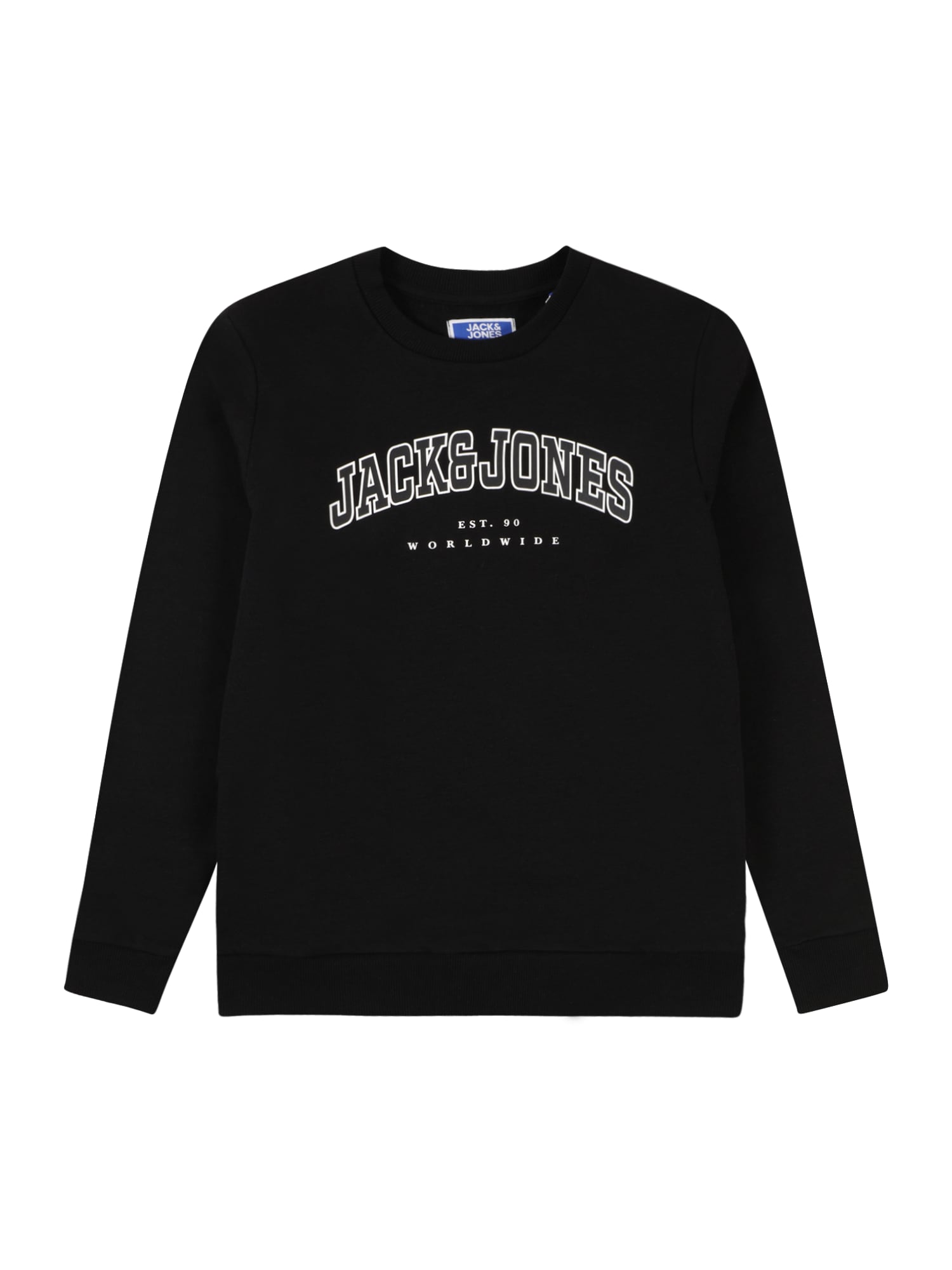 Jack & Jones Junior Bluză de molton  negru / alb