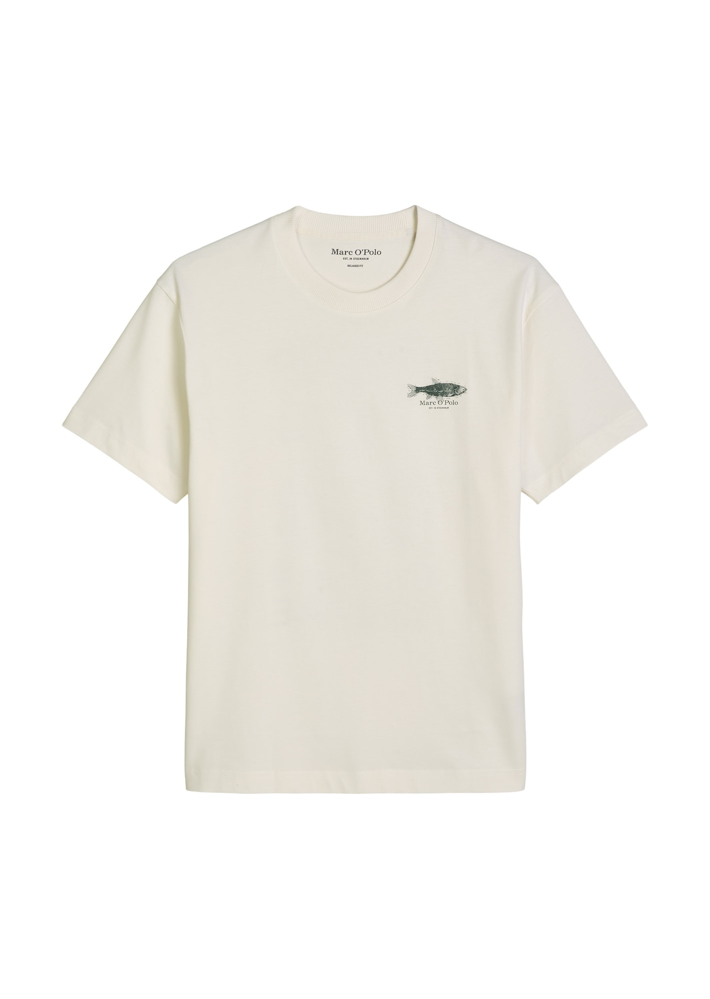 Marc OPolo Tricou verde închis / alb natural