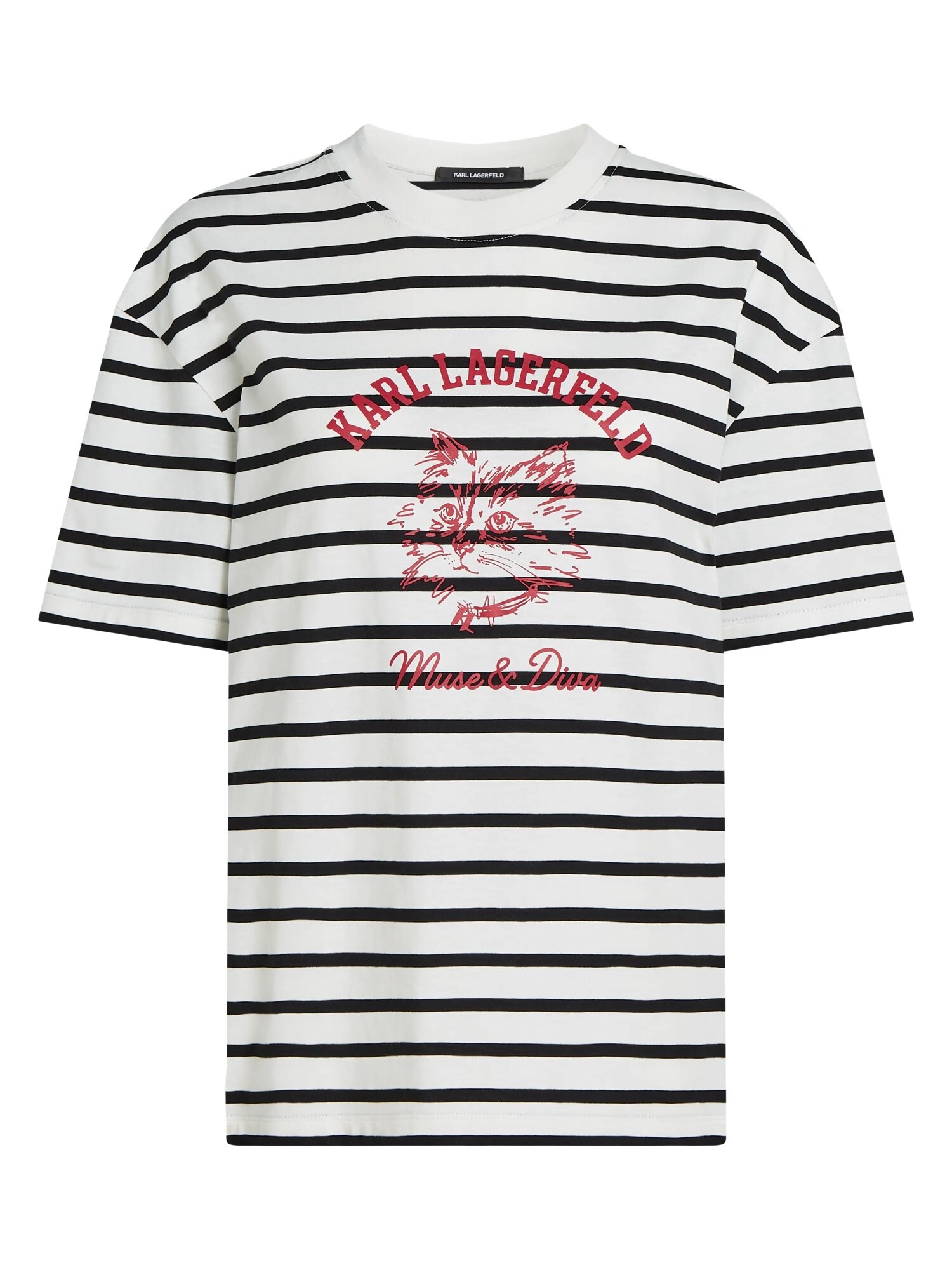 Karl Lagerfeld Tricou Ikon Choupette Muse crem / roşu închis / negru