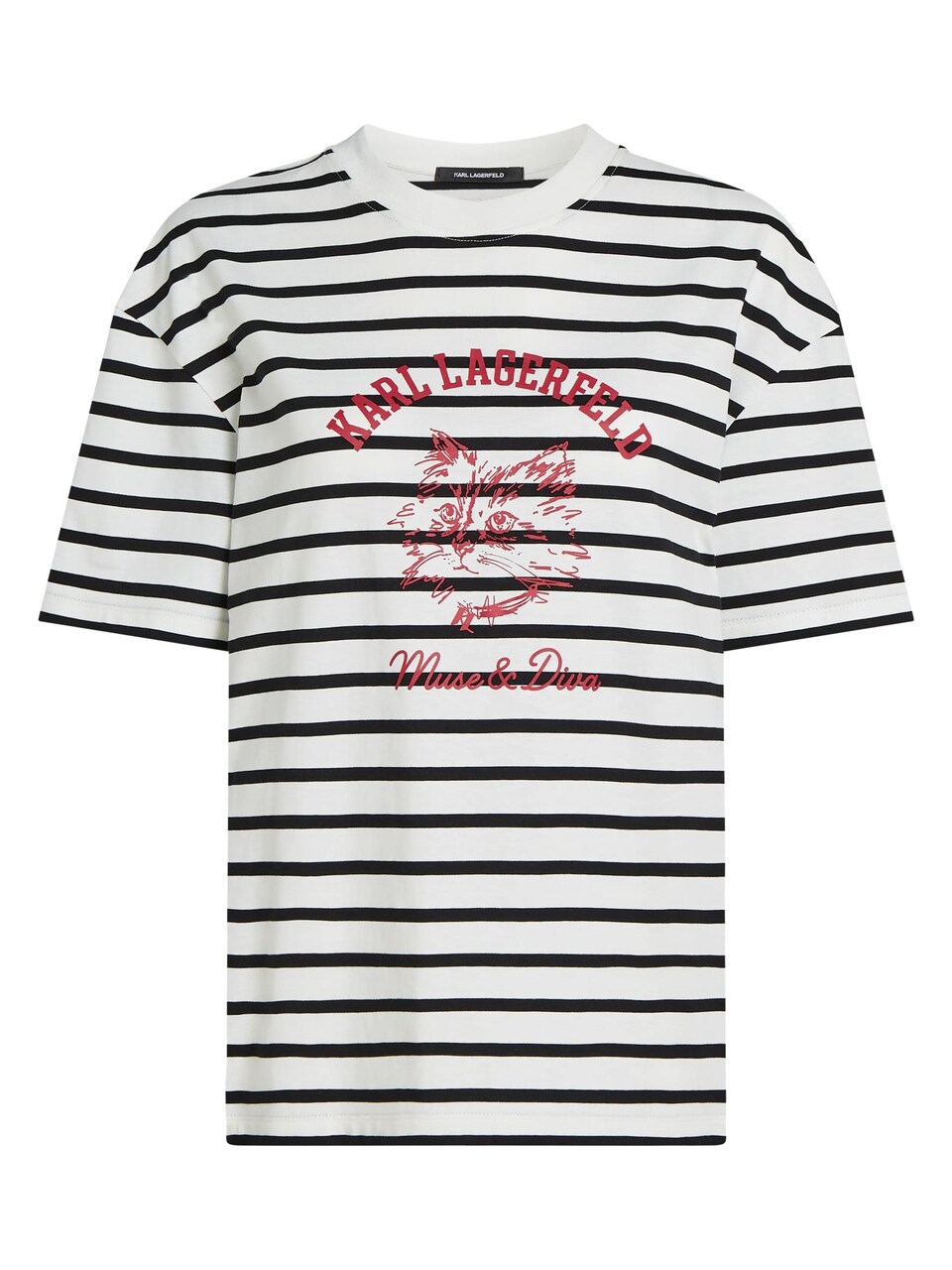 T-shirt 'Ikon Choupette Muse' kräm / mörkröd