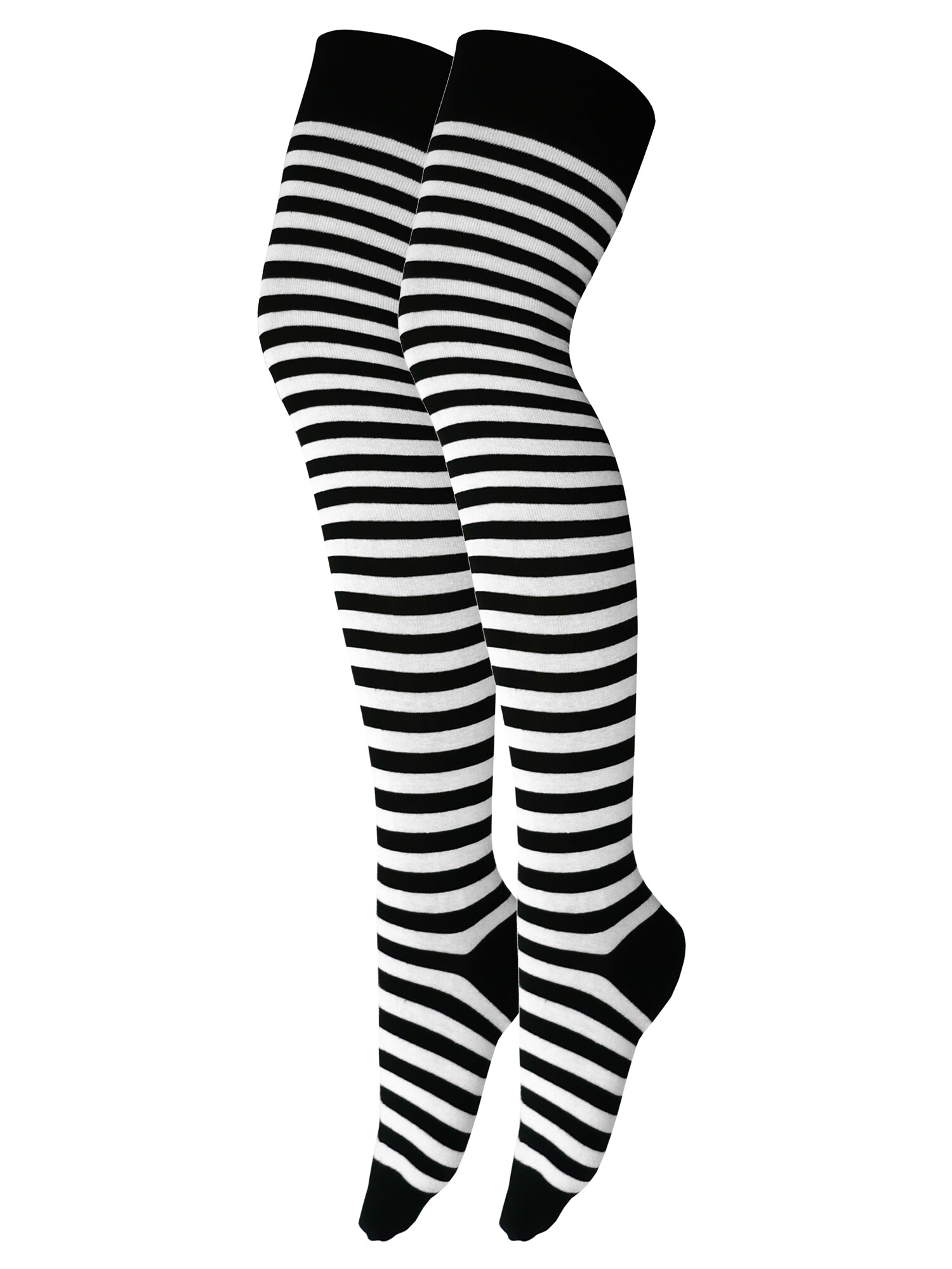 Yenita Calcetines sobre la rodilla  negro / blanco