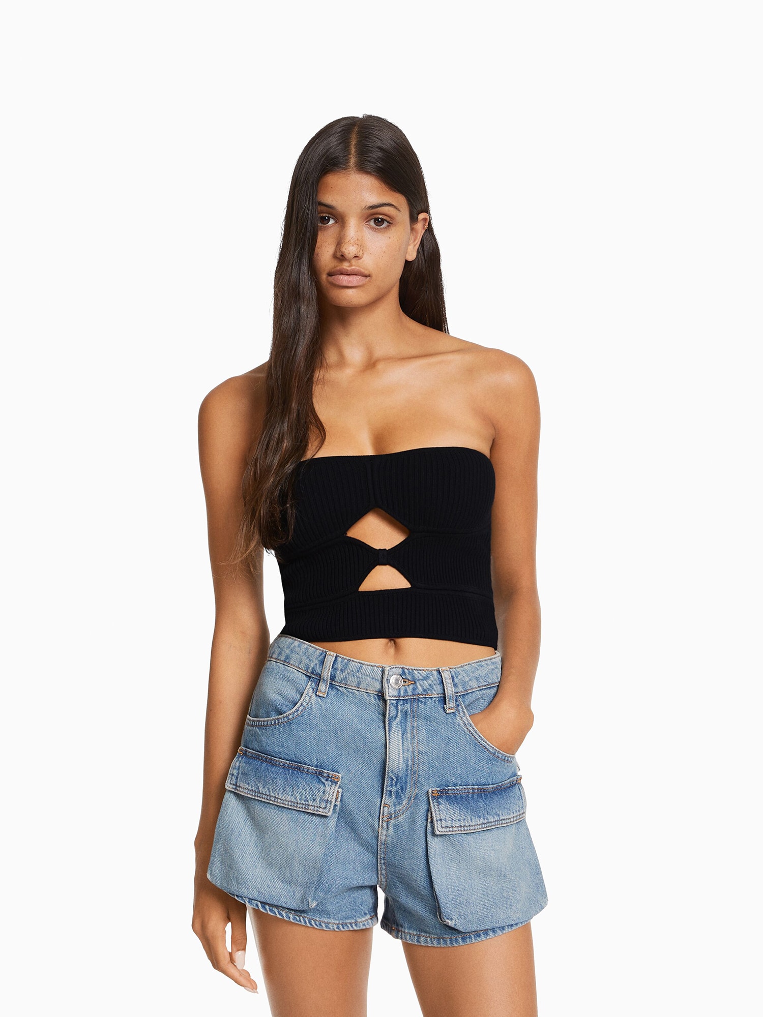 Bershka Stick felső  fekete termék 2. képe