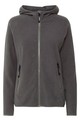 Oxmo Fleece jas ‘FINJA’ Grijs / Taupe