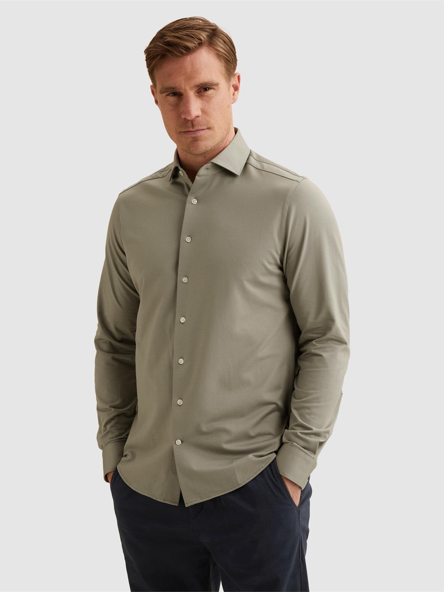 Skjorta 'Elevated Knit shirt with widespread collar'