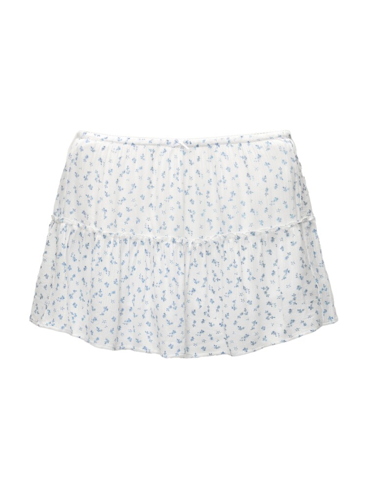 Pull&Bear Hosenrock Damen Größe 36 hellblau / offwhite