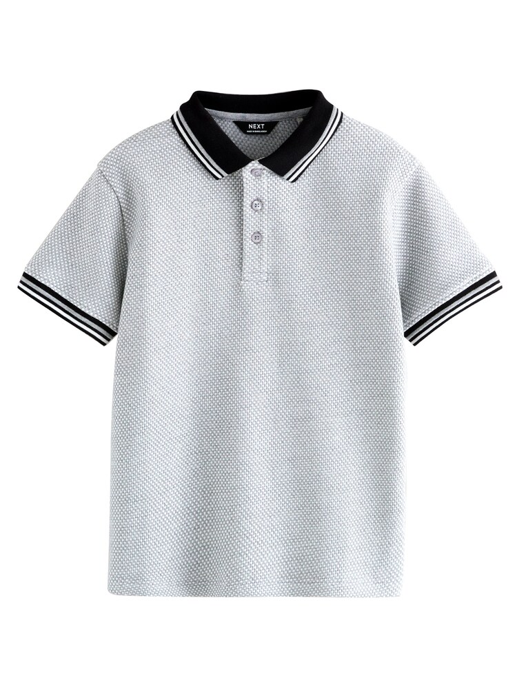 Next Poloshirt Jungen Größe 98 grau / schwarz / weiß