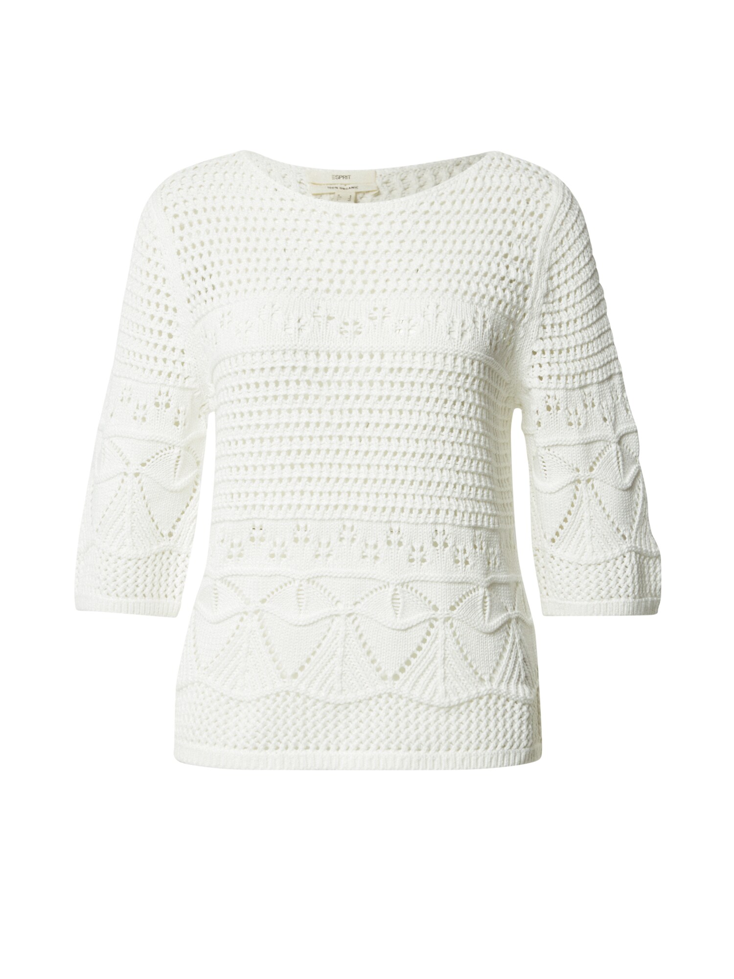 ESPRIT Megztinis 'crochet'  balkšva