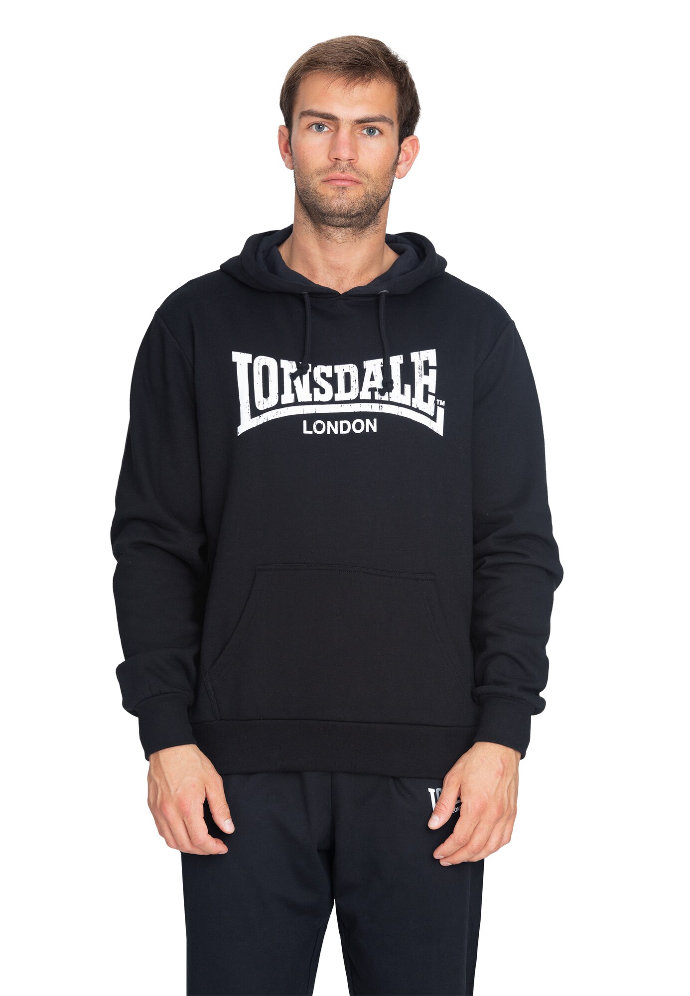 LONSDALE Tréning póló 'Wolterton'  fekete / fehér termék 2. képe