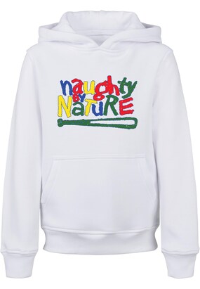 Merchcode Sweatshirt ‘Naughty By Nature’ Geel / Groen / Bloedrood / Wit