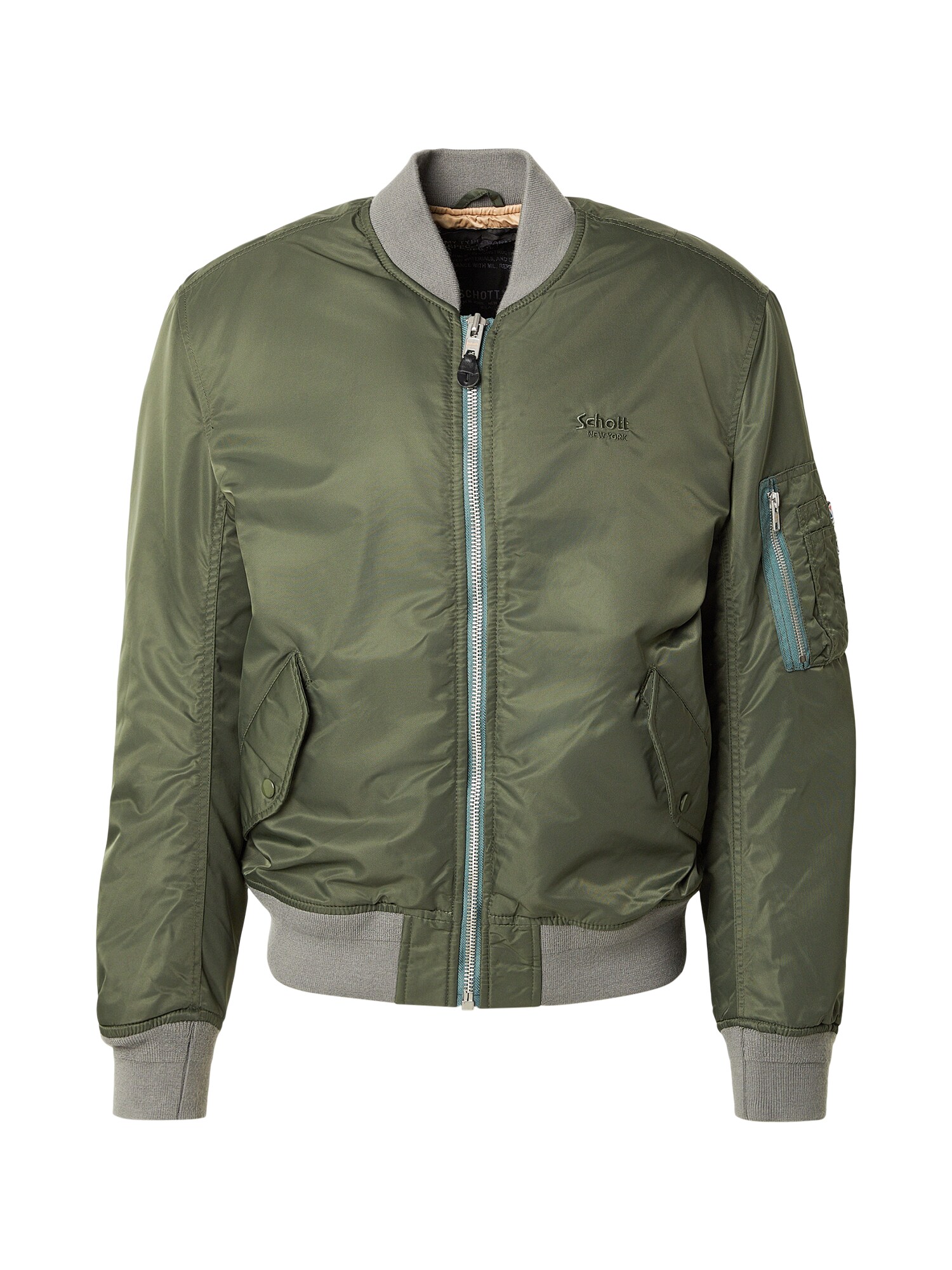 Schott NYC Geacă de primăvară-toamnă MACAMPSRS  oliv / verde pastel