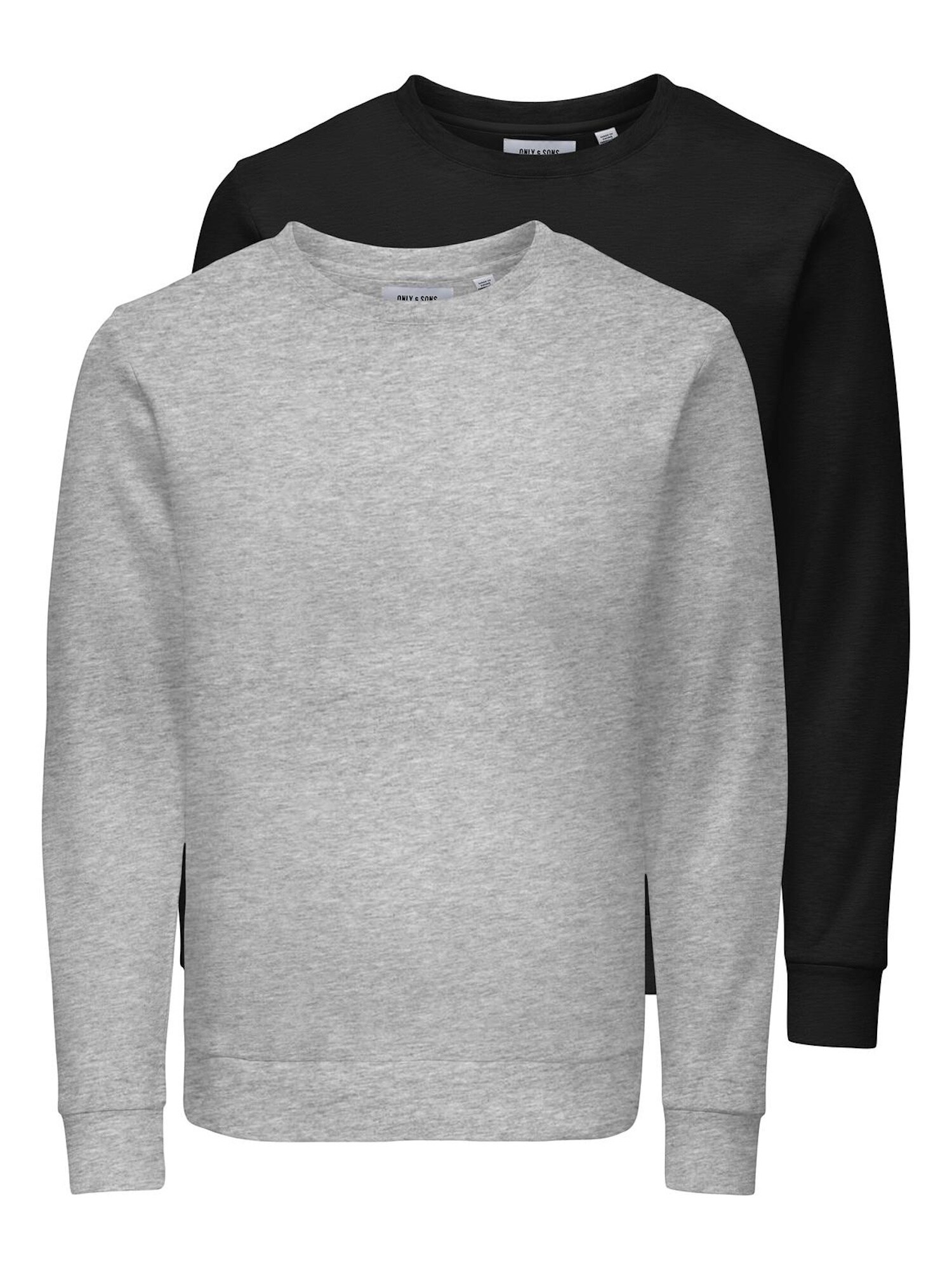 Only & Sons Sweater majica 'Chase'  siva / crna