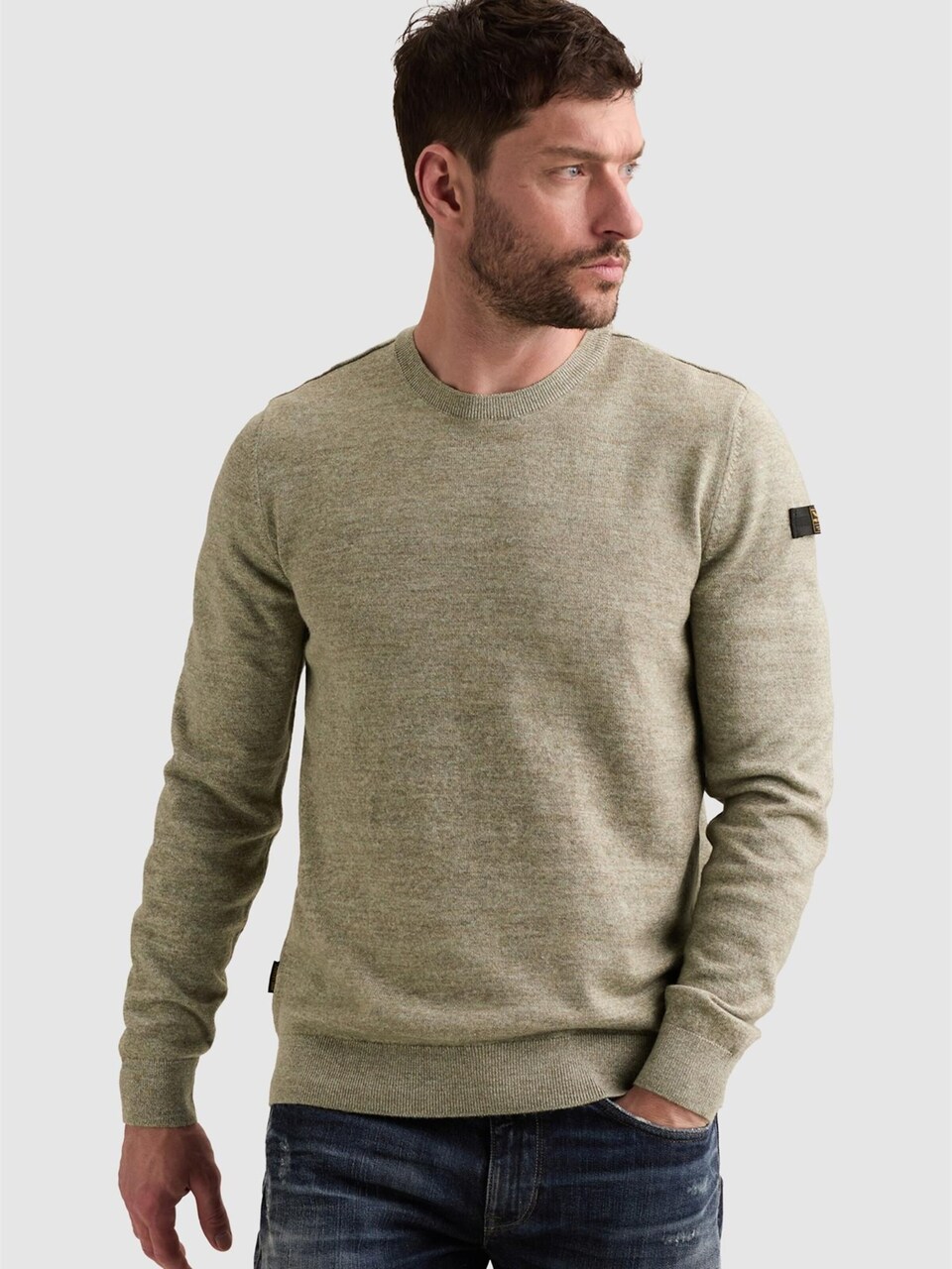 Tröja 'Pullover in a cotton blend with crewneck'