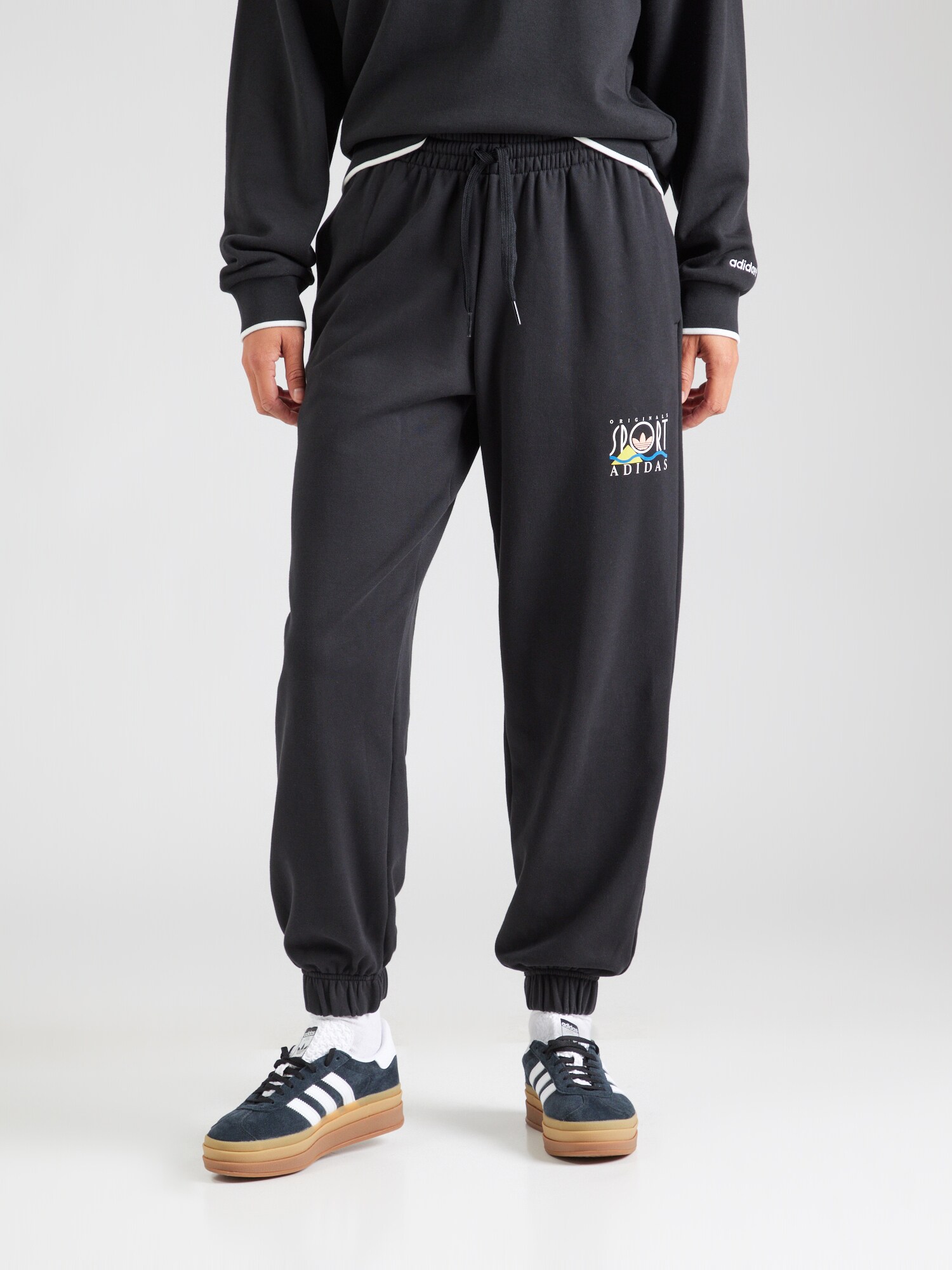 ADIDAS ORIGINALS Nadrág  kék / rózsaszín / fekete / fehér termék 2. képe