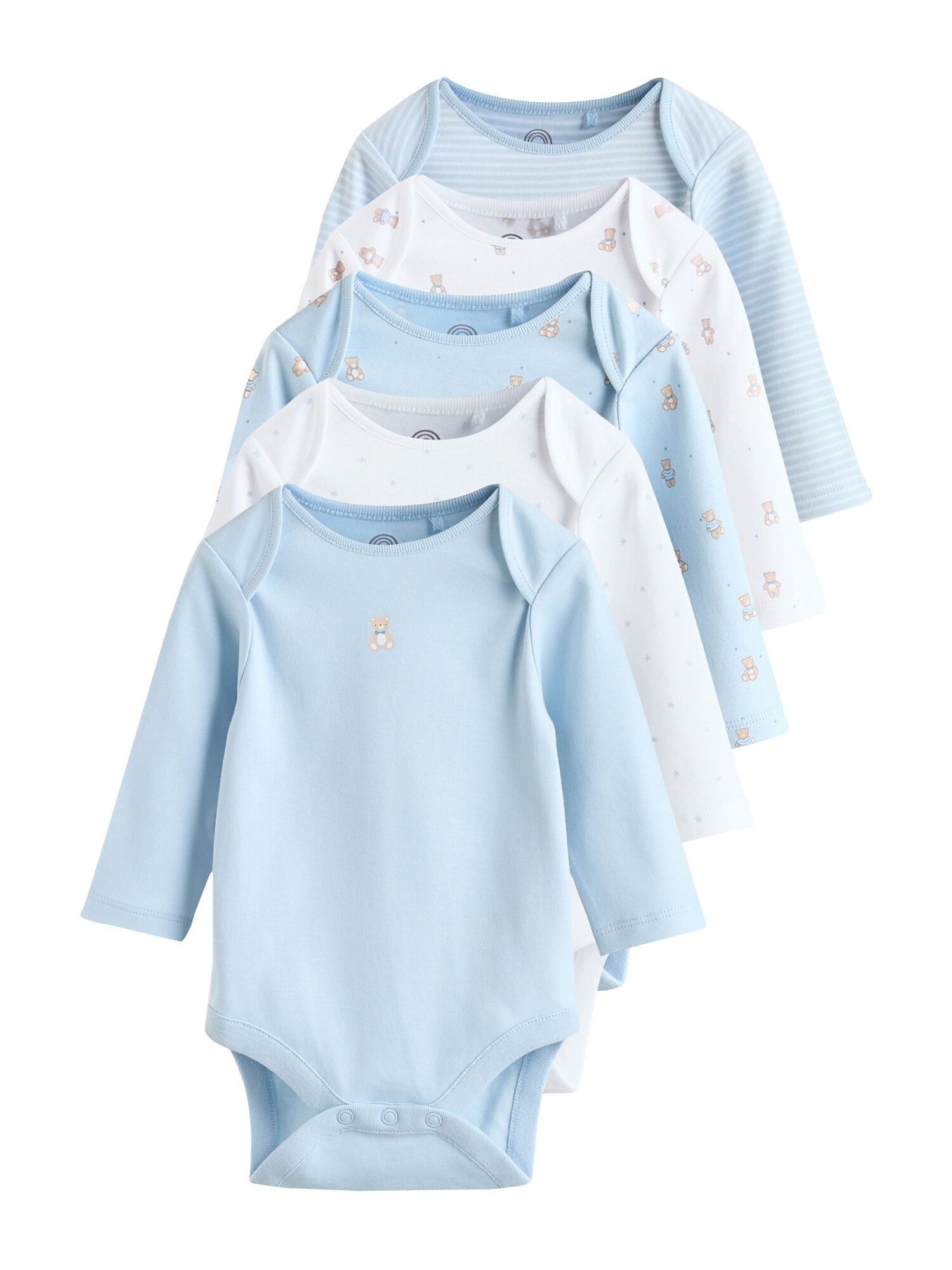 Next Salopetă/Body  albastru deschis / brocart / alb