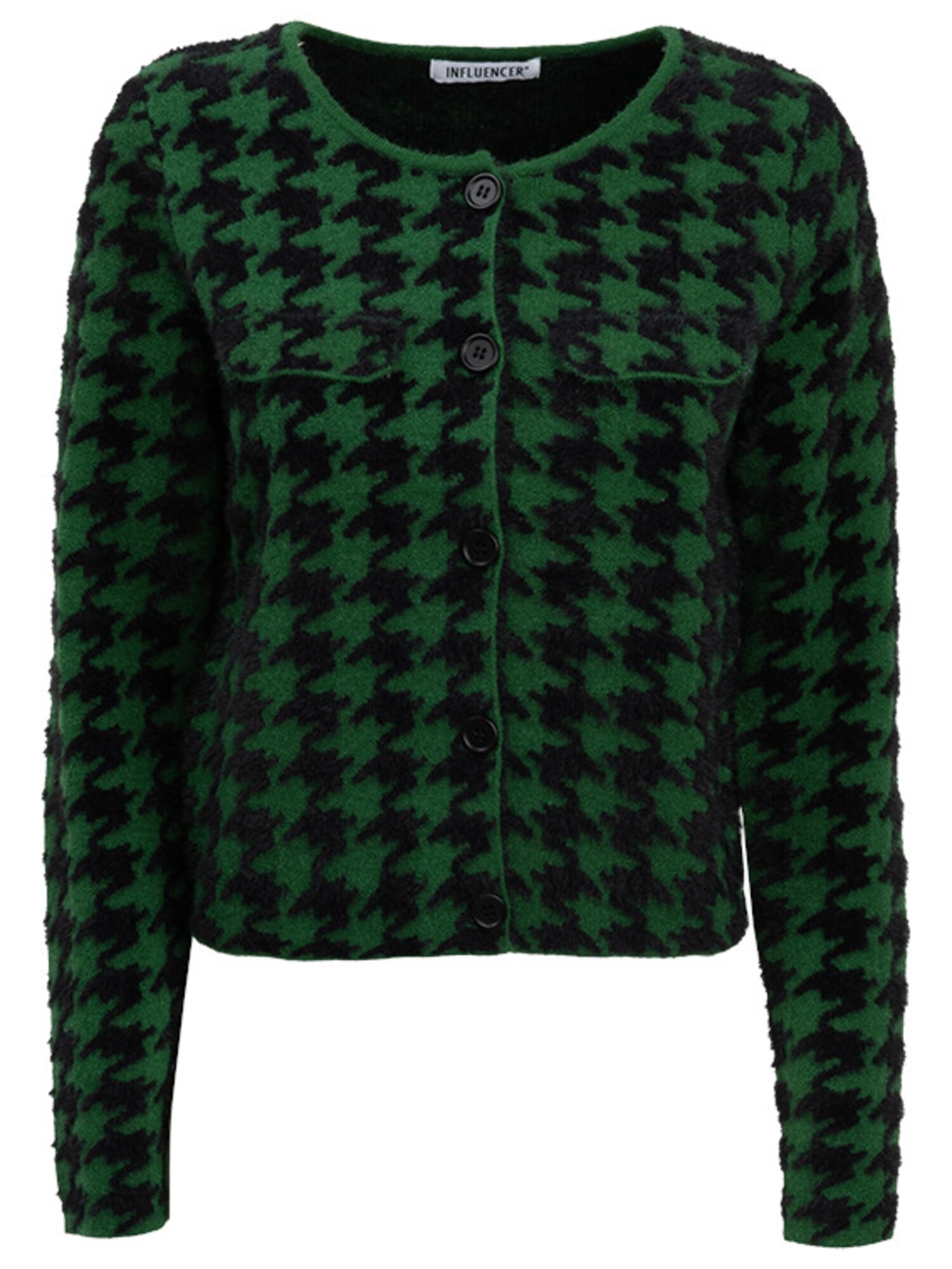 Influencer Geacă tricotată  verde / negru