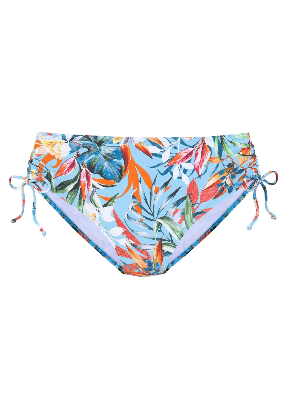 Sportbikiniunderdel ljusblå / grön / lax