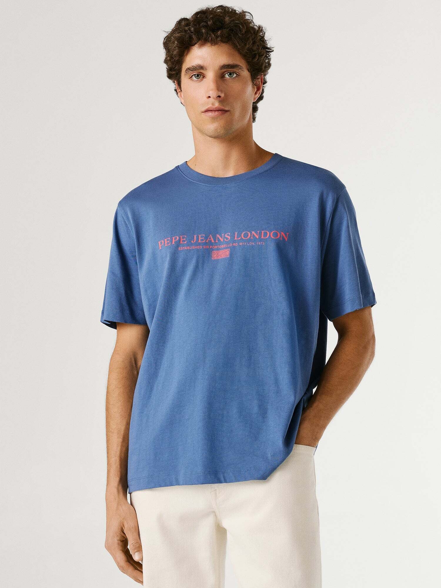 Pepe Jeans Camiseta azul / rojo claro – imagen 2