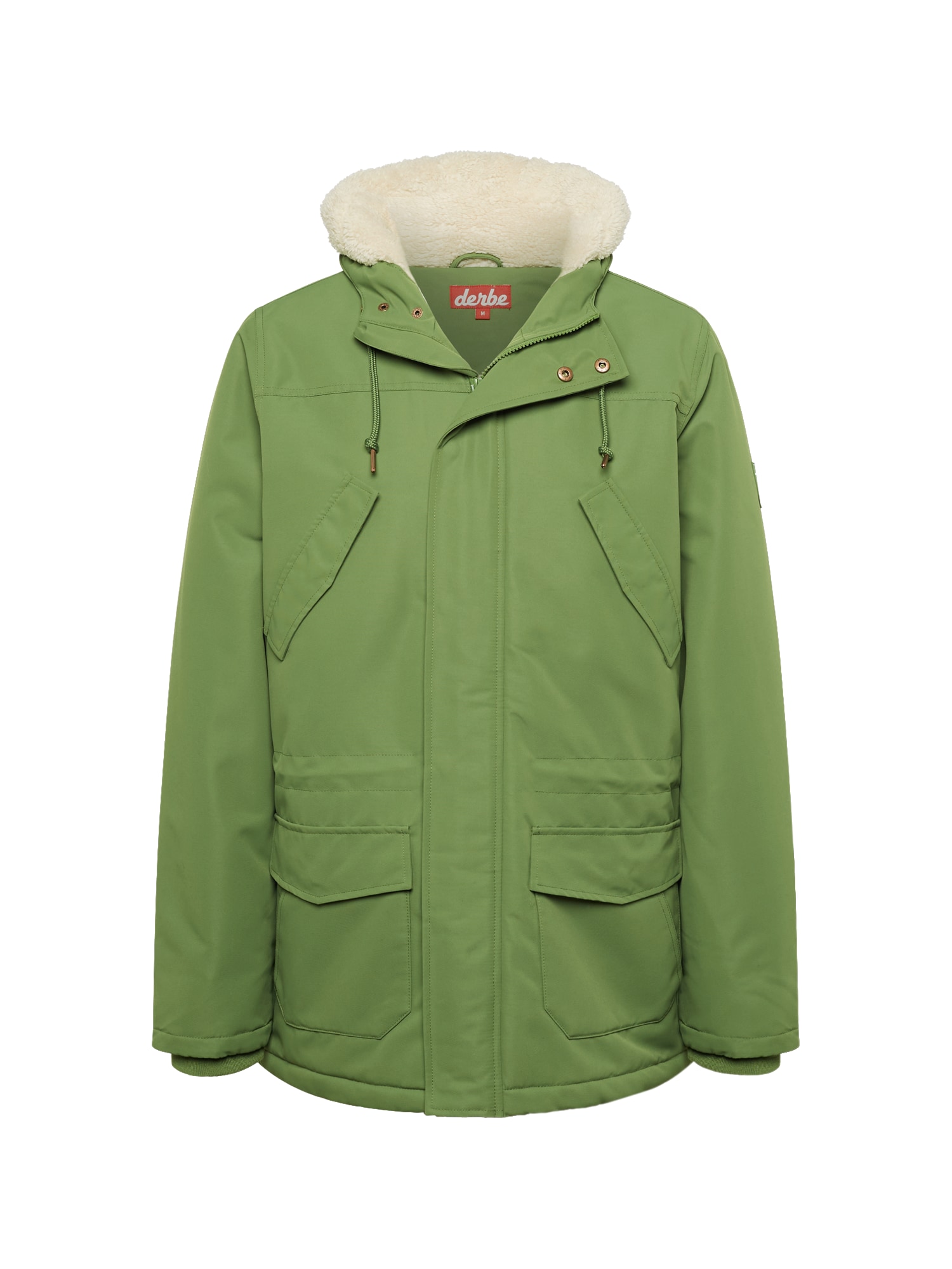 Derbe Parka de inverno 'Festholm'  ecru / verde claro / branco