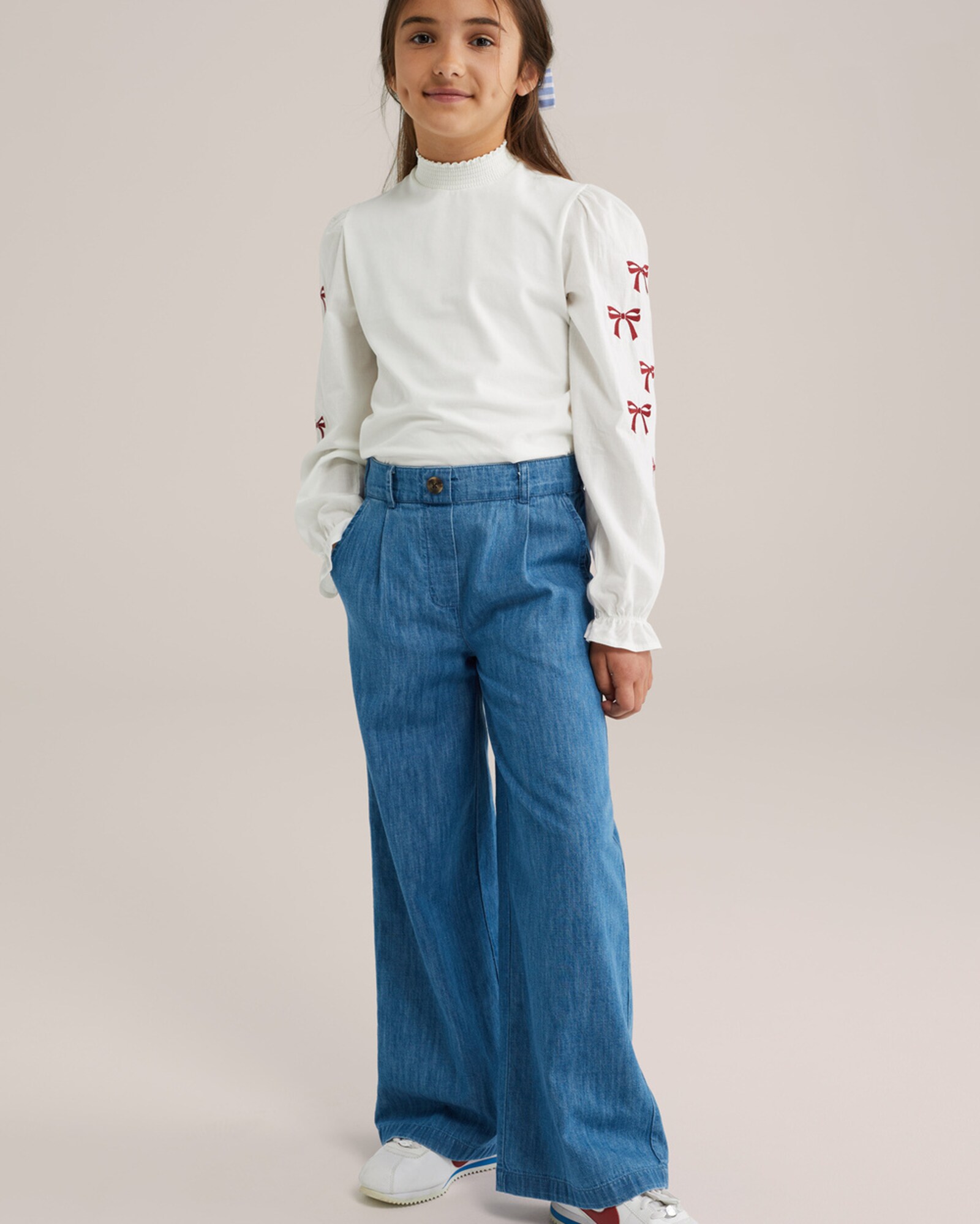 WE Fashion Tričko burgundská / šedobiela (obrázok 6)