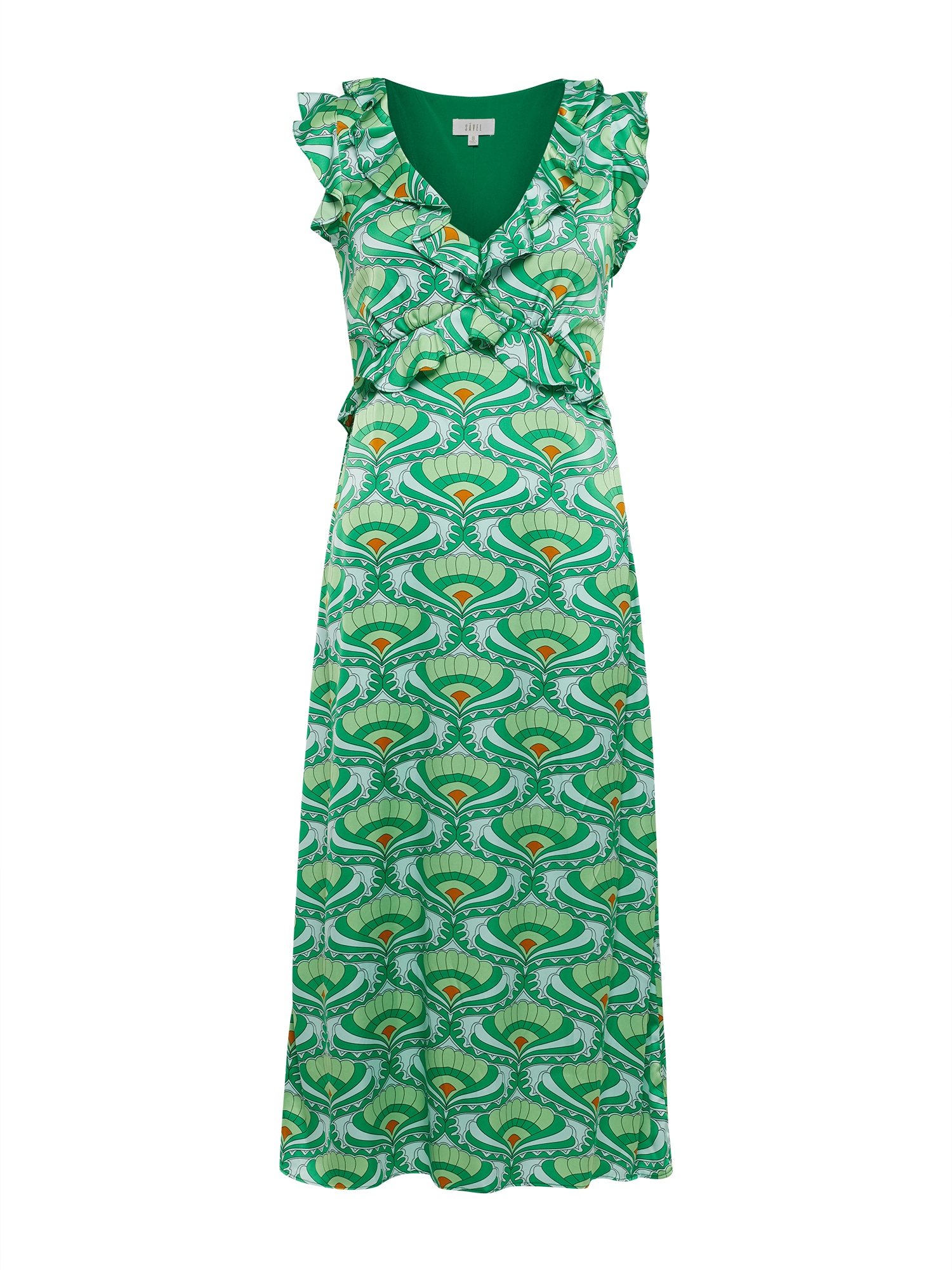 Sável Suknelė 'THERISE' šafrano spalva / mėtų spalva / nefrito spalva / pastelinė žalia
