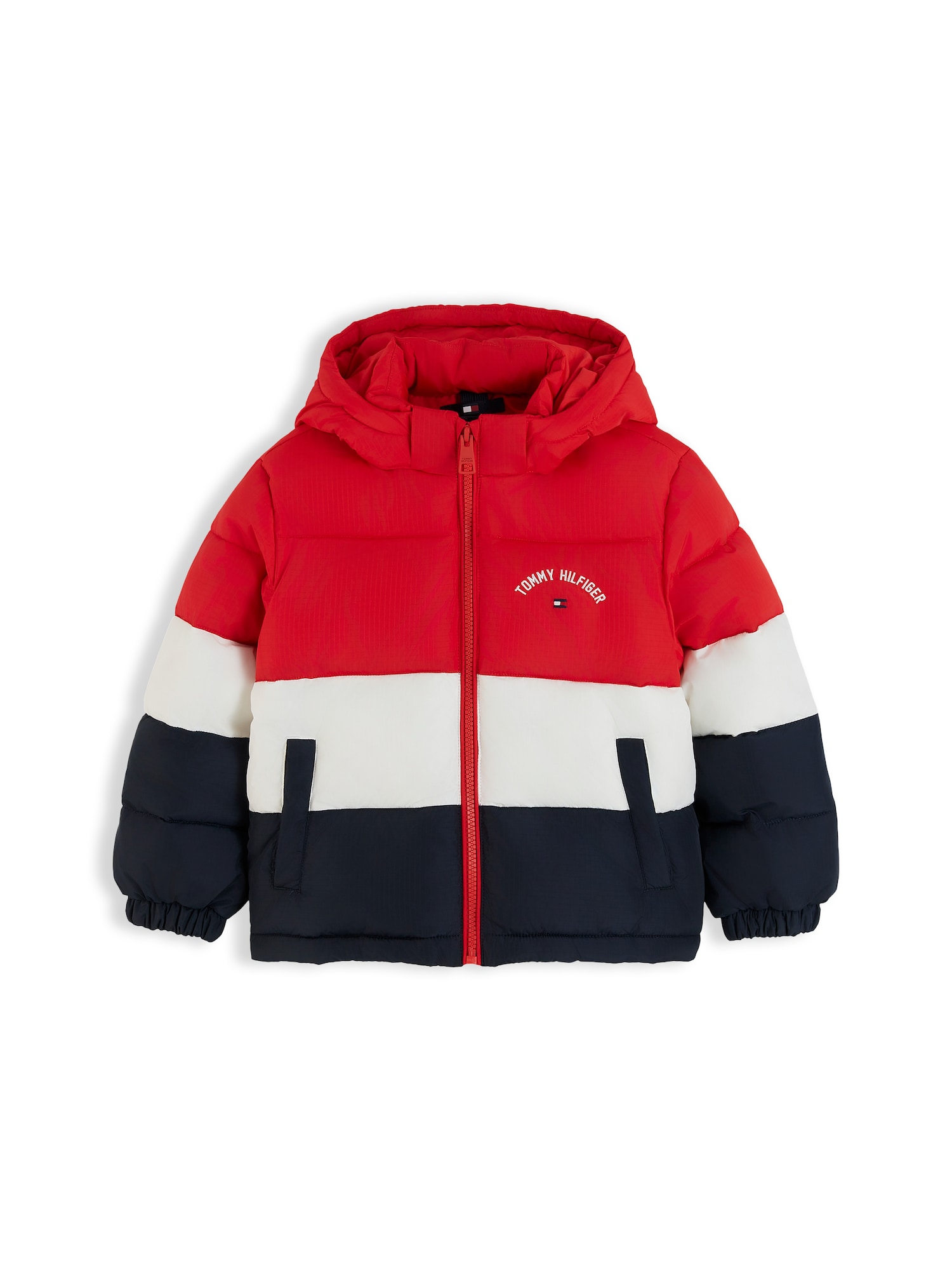 TOMMY HILFIGER Geacă de iarnă bleumarin / roșu / alb