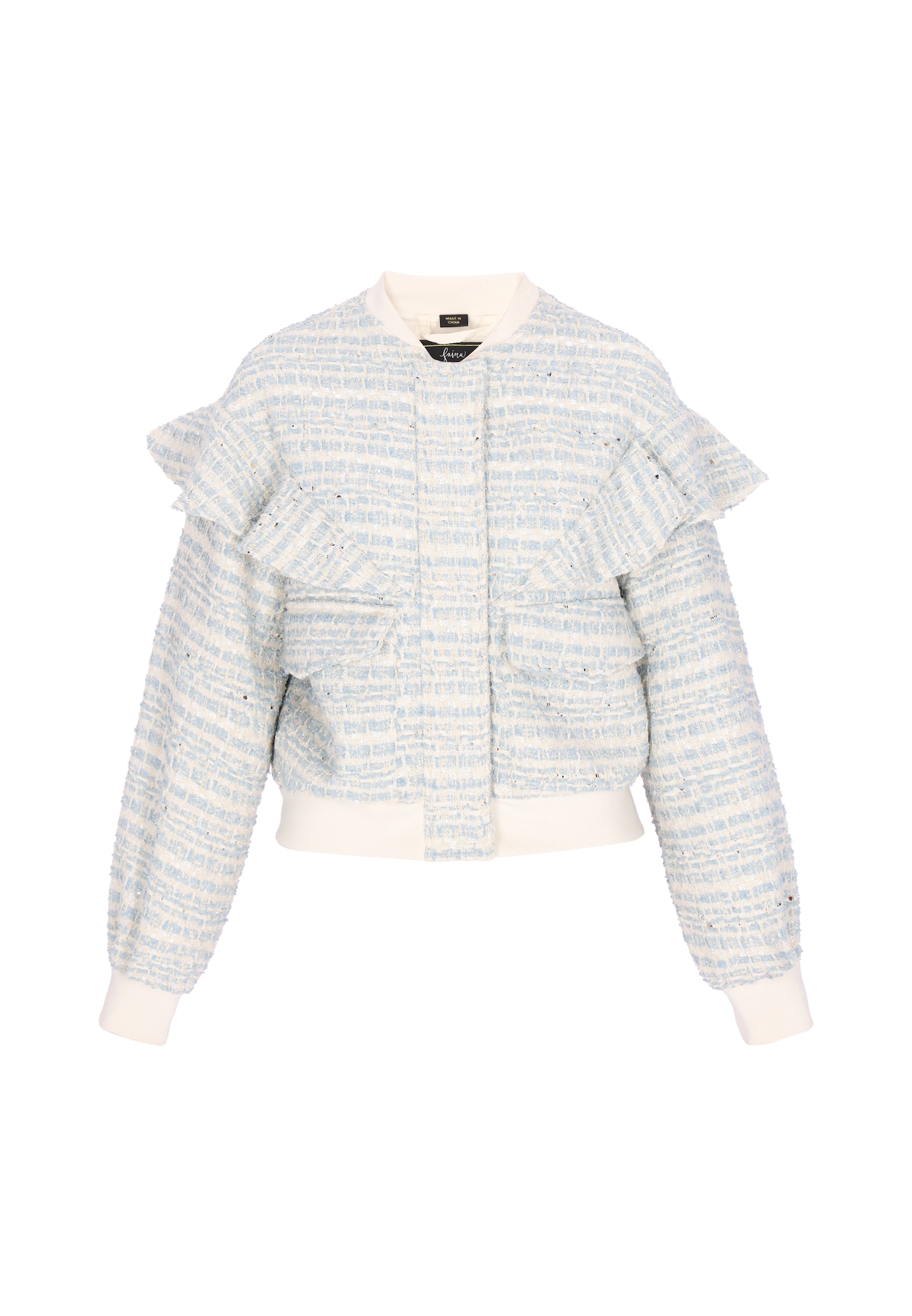 faina Chaqueta de entretiempo  turquesa / blanco