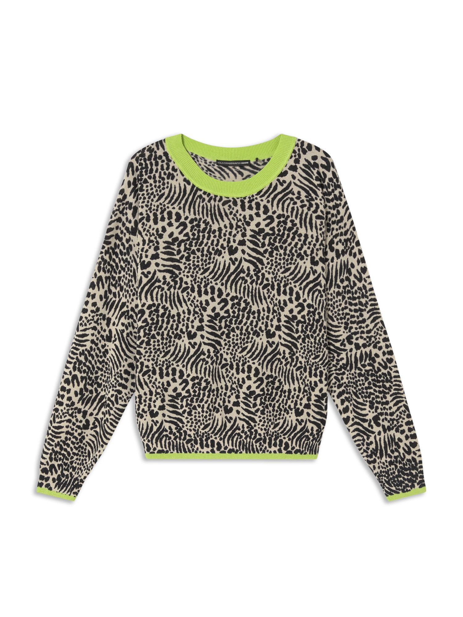 Lola Casademunt Jersey crema / verde claro / negro