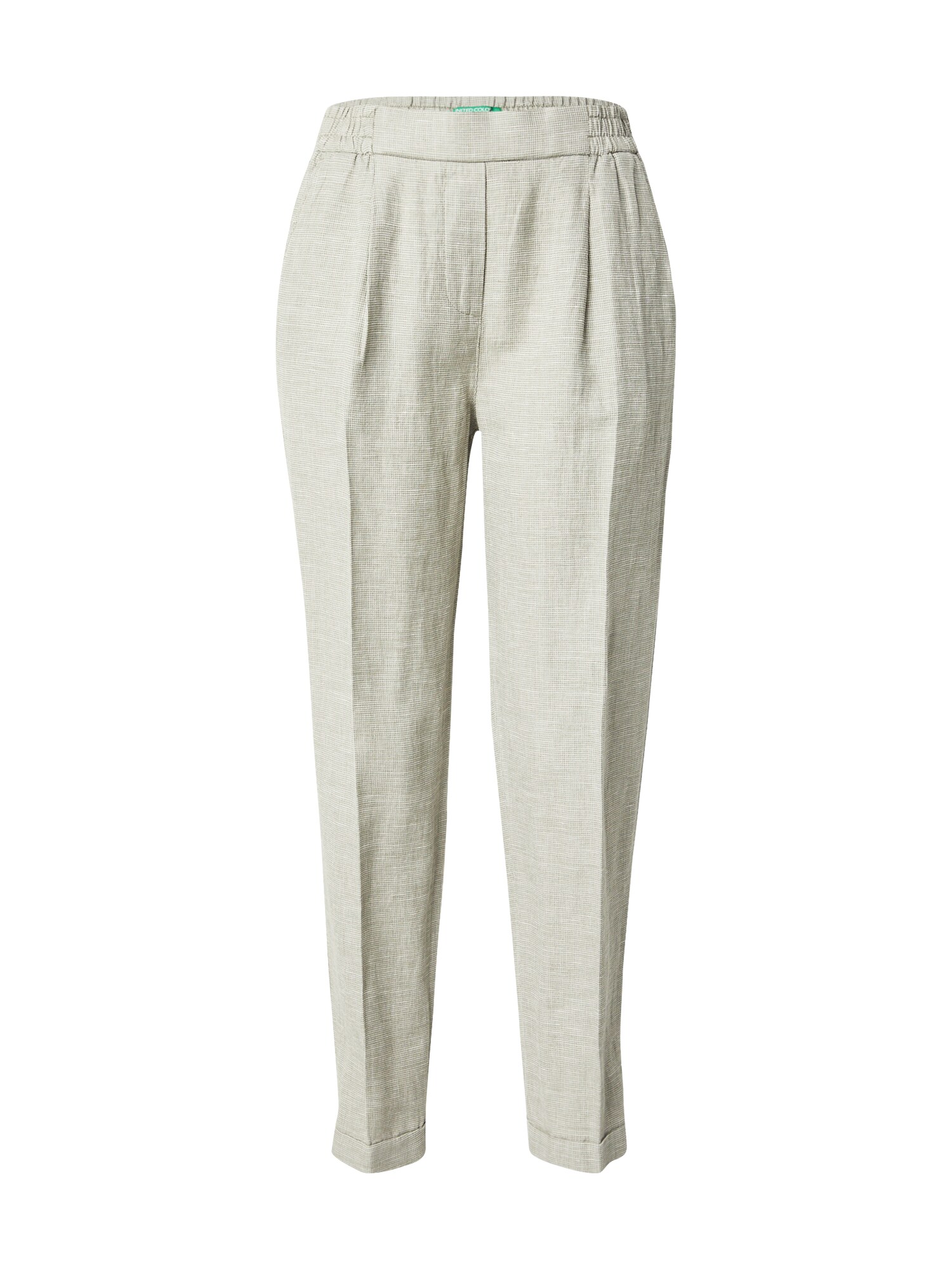 UNITED COLORS OF BENETTON Pantaloni cutați  verde pastel / alb
