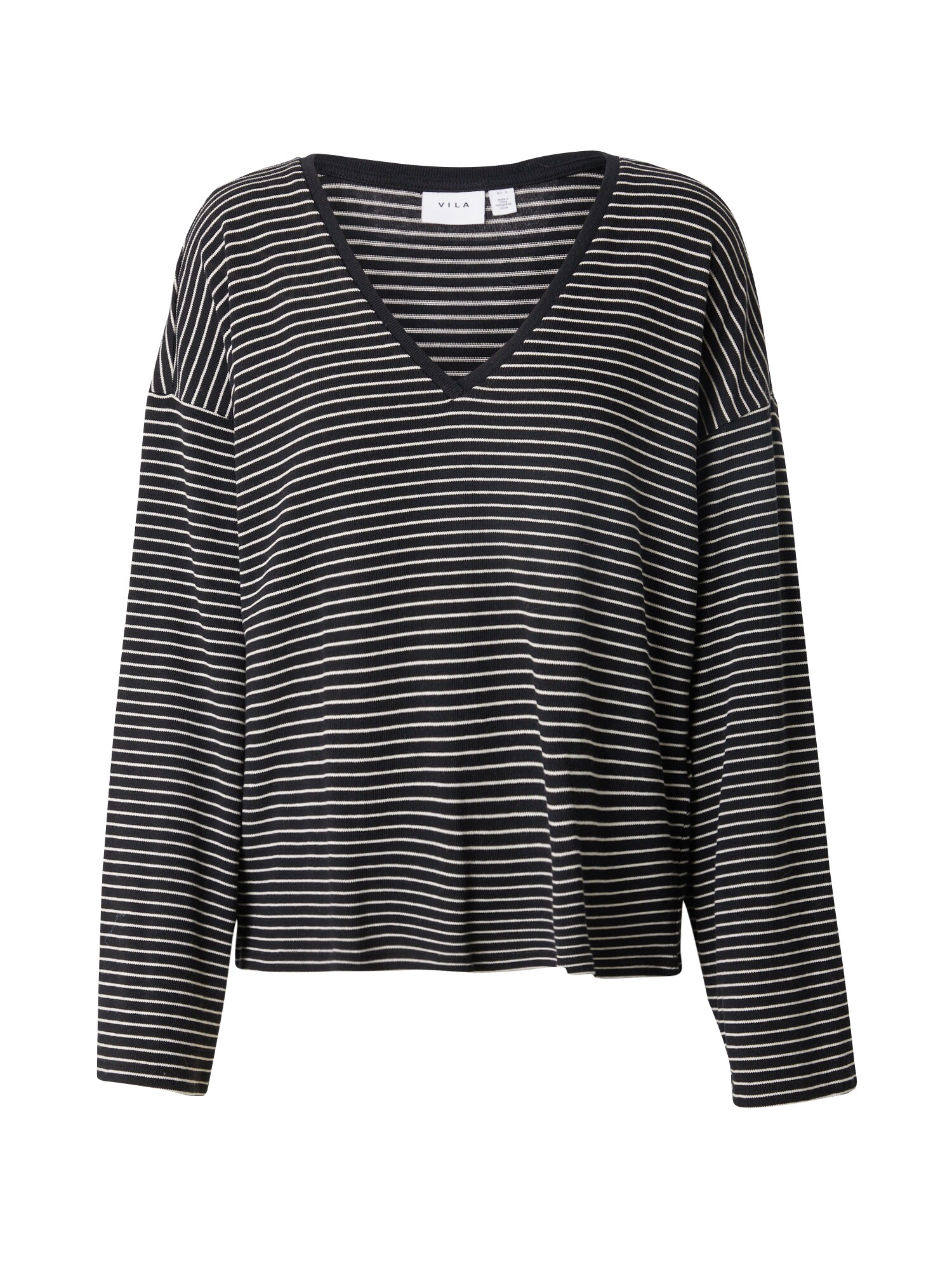 VILA Tricou VIALVERA  negru / alb