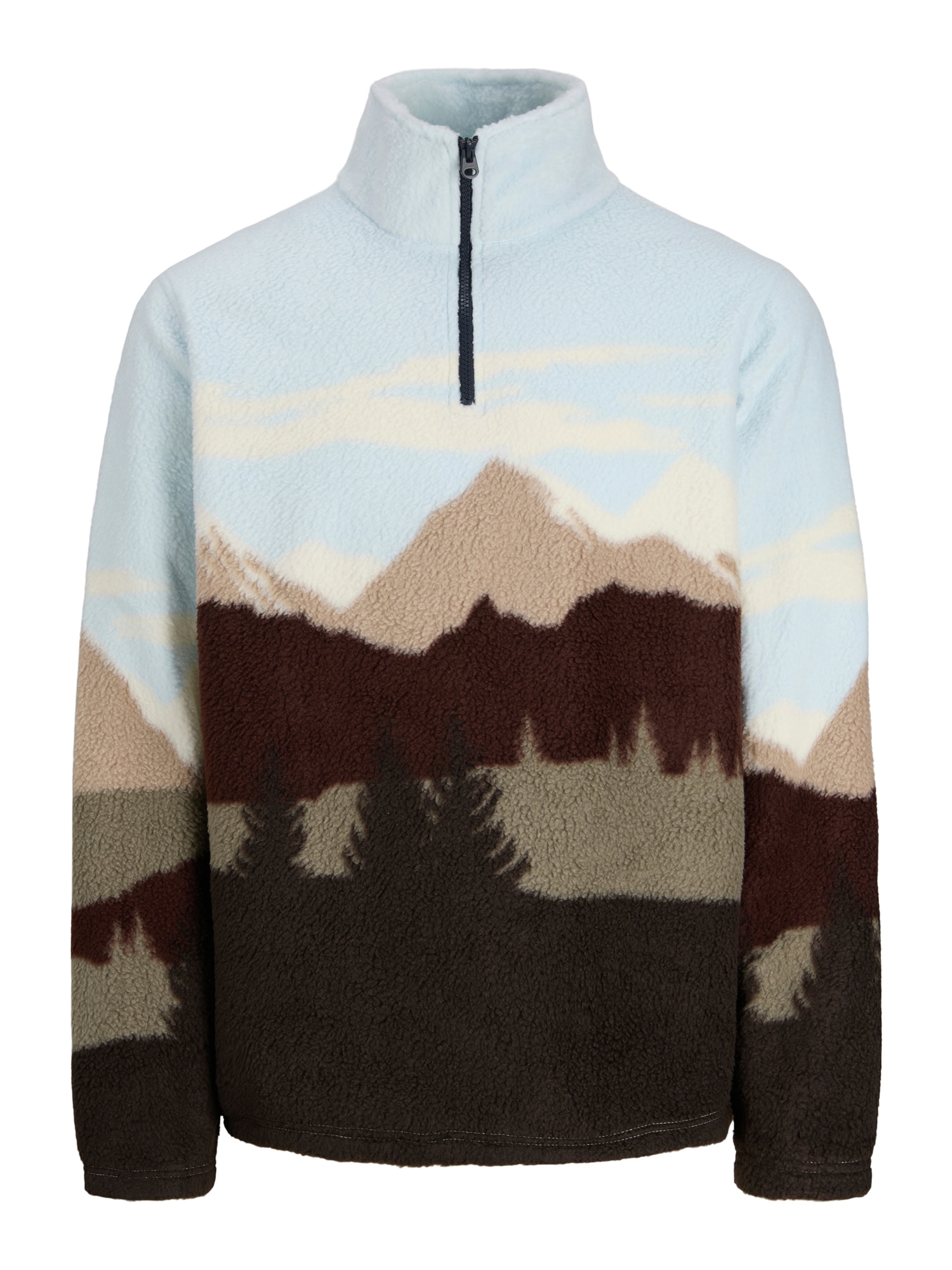 JACK & JONES Pulover JORSEBASTIAN albastru pastel / maro