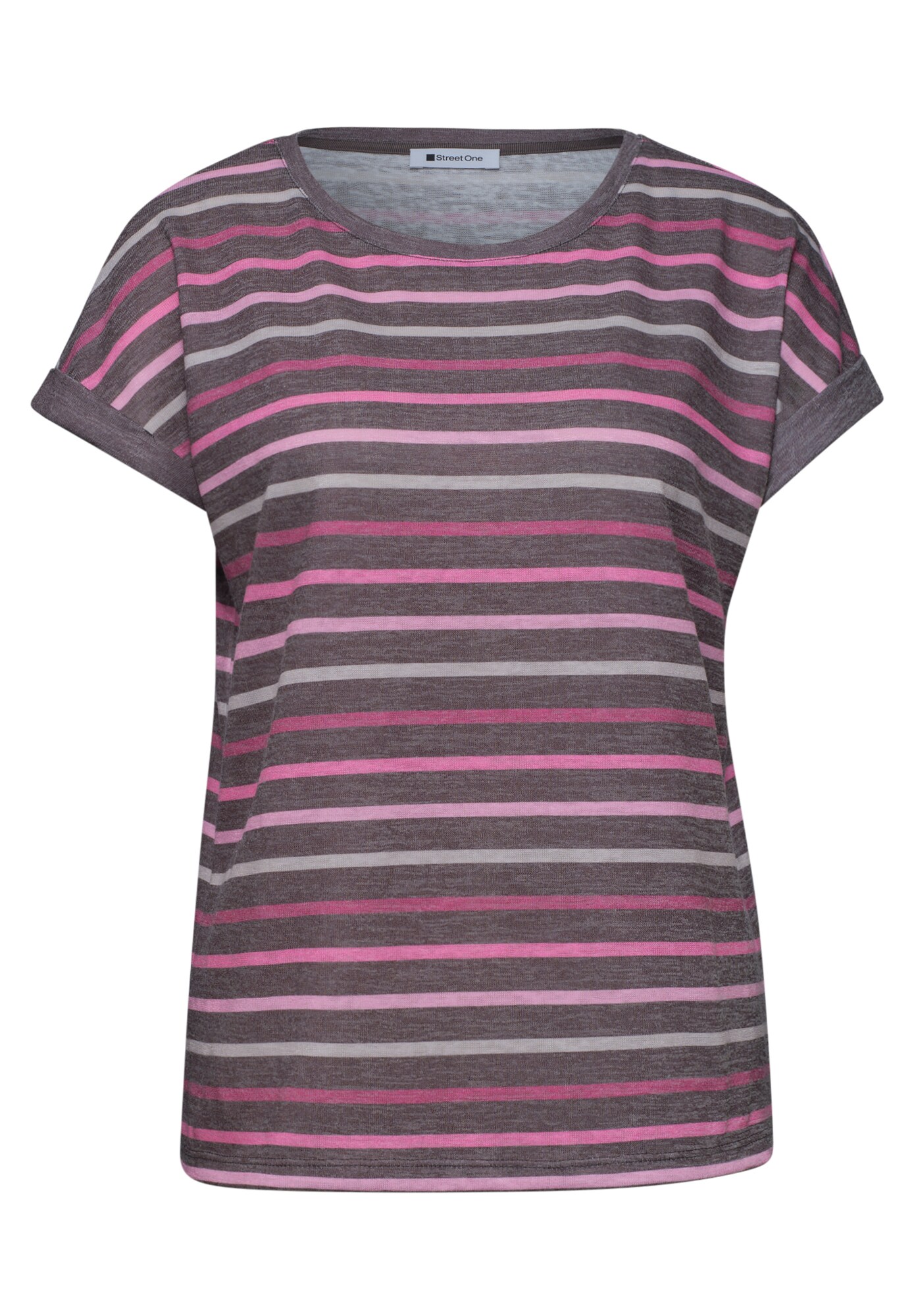 STREET ONE Tricou  maro amestecat / mov liliachiu / roz / roz deschis