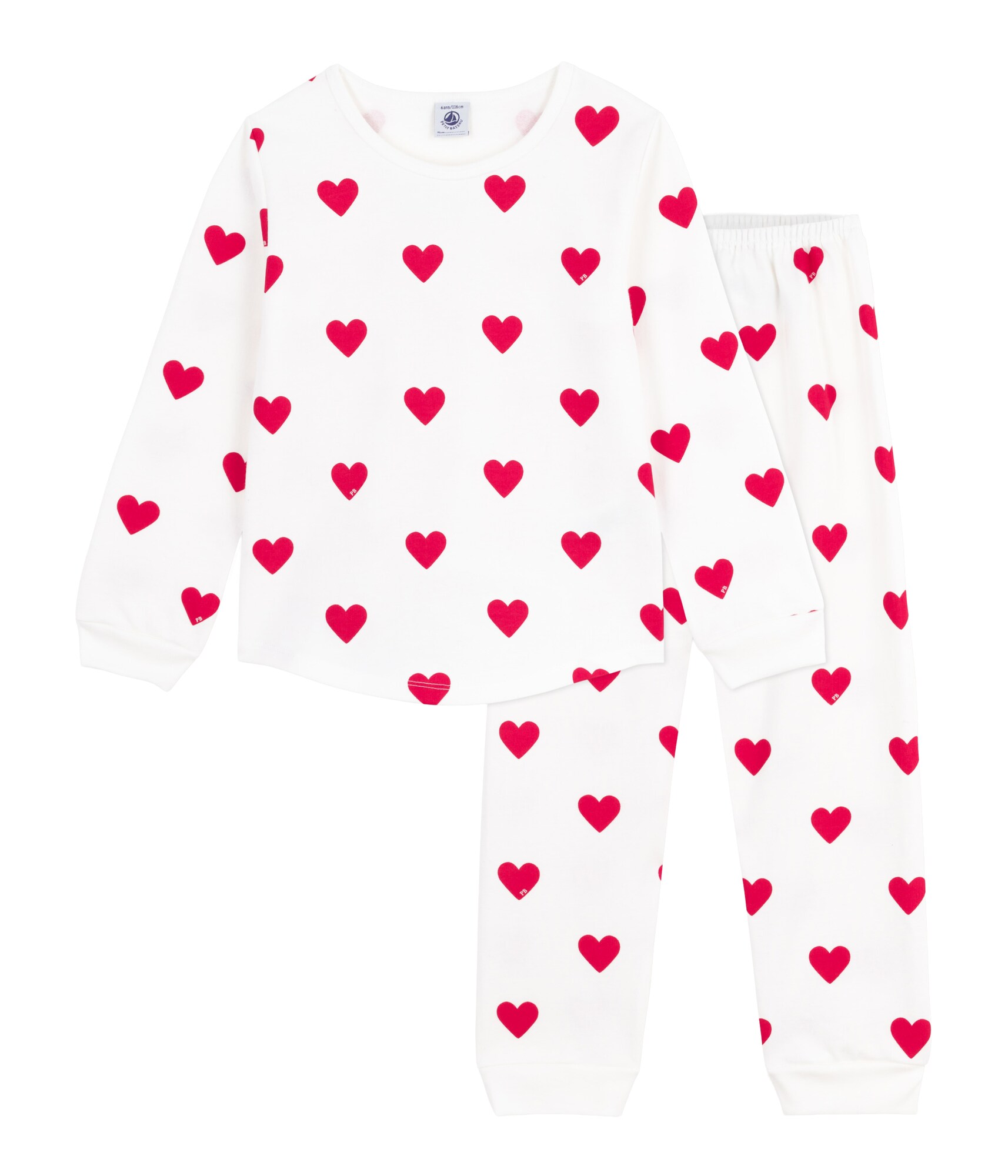 PETIT BATEAU Pyžamo  červená / biela