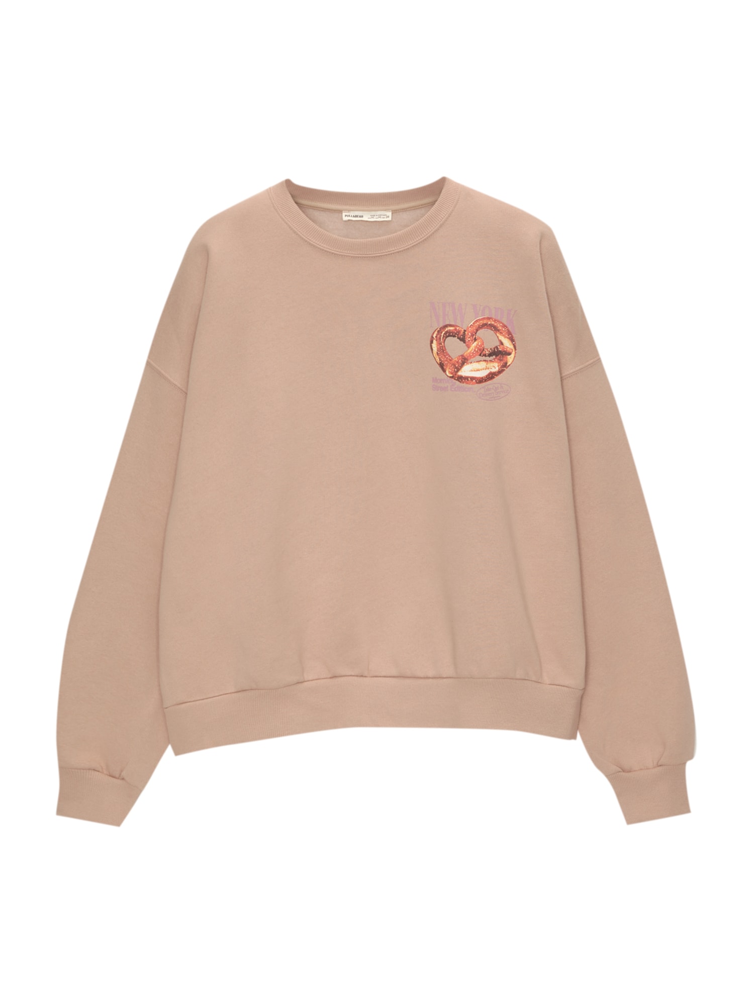Pull&Bear Bluză de molton  culoarea pielii / mov lavandă / portocaliu homar / roz pal