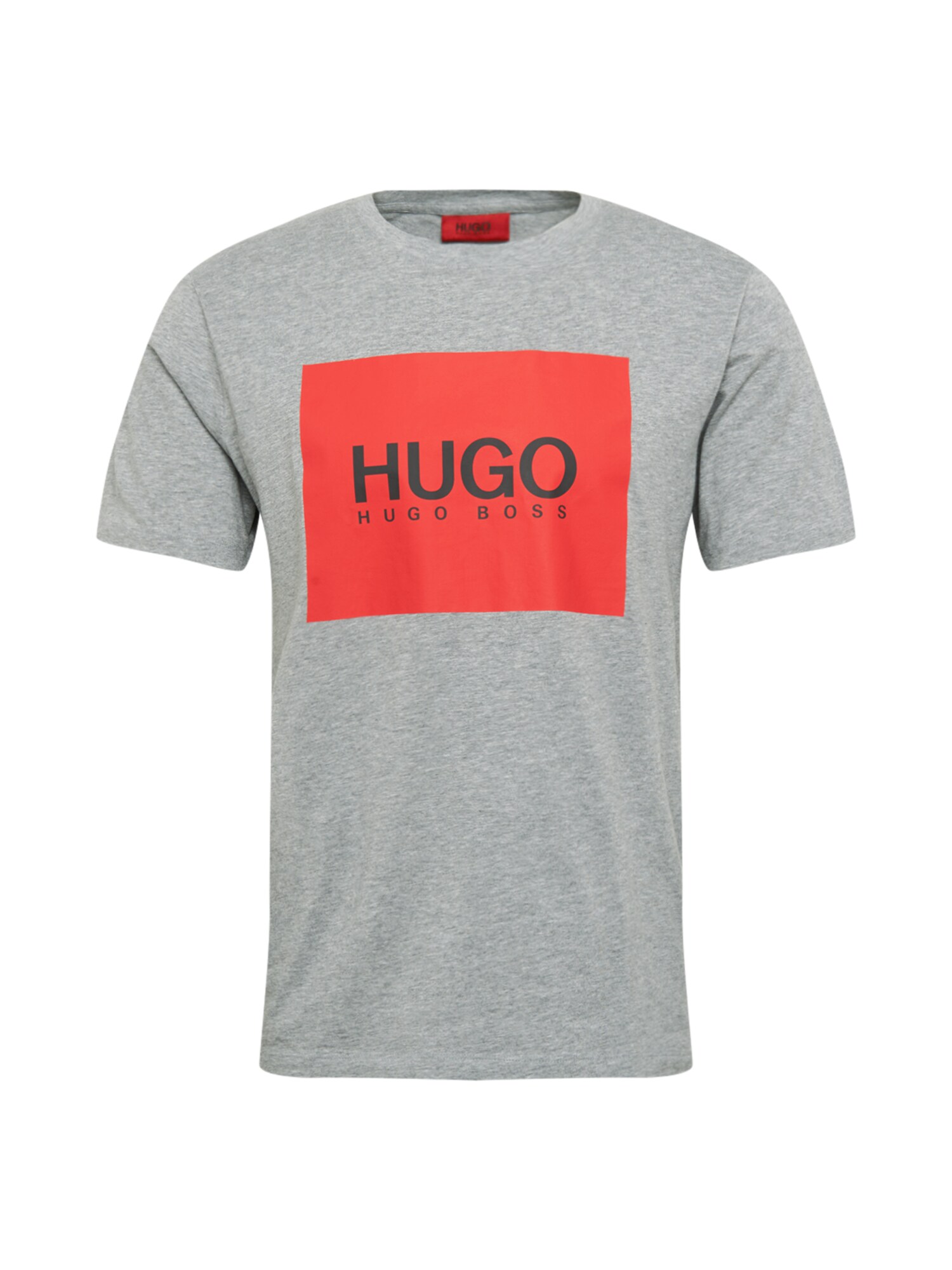 HUGO Marškinėliai 'Dolive'  pilka / šviesiai raudona / nakties mėlyna