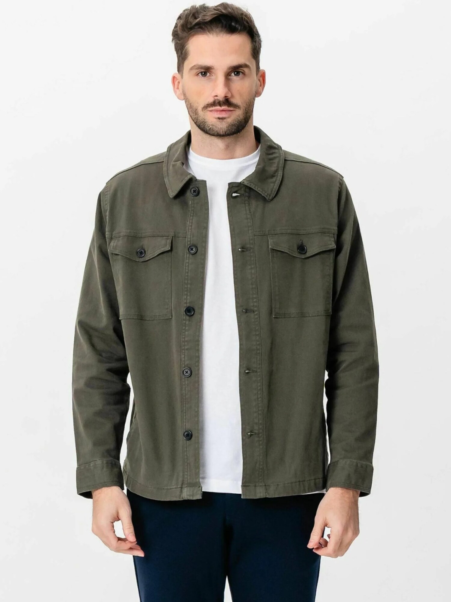 TEESHOPPEN Cămașă ' Twill Overshirt '  oliv