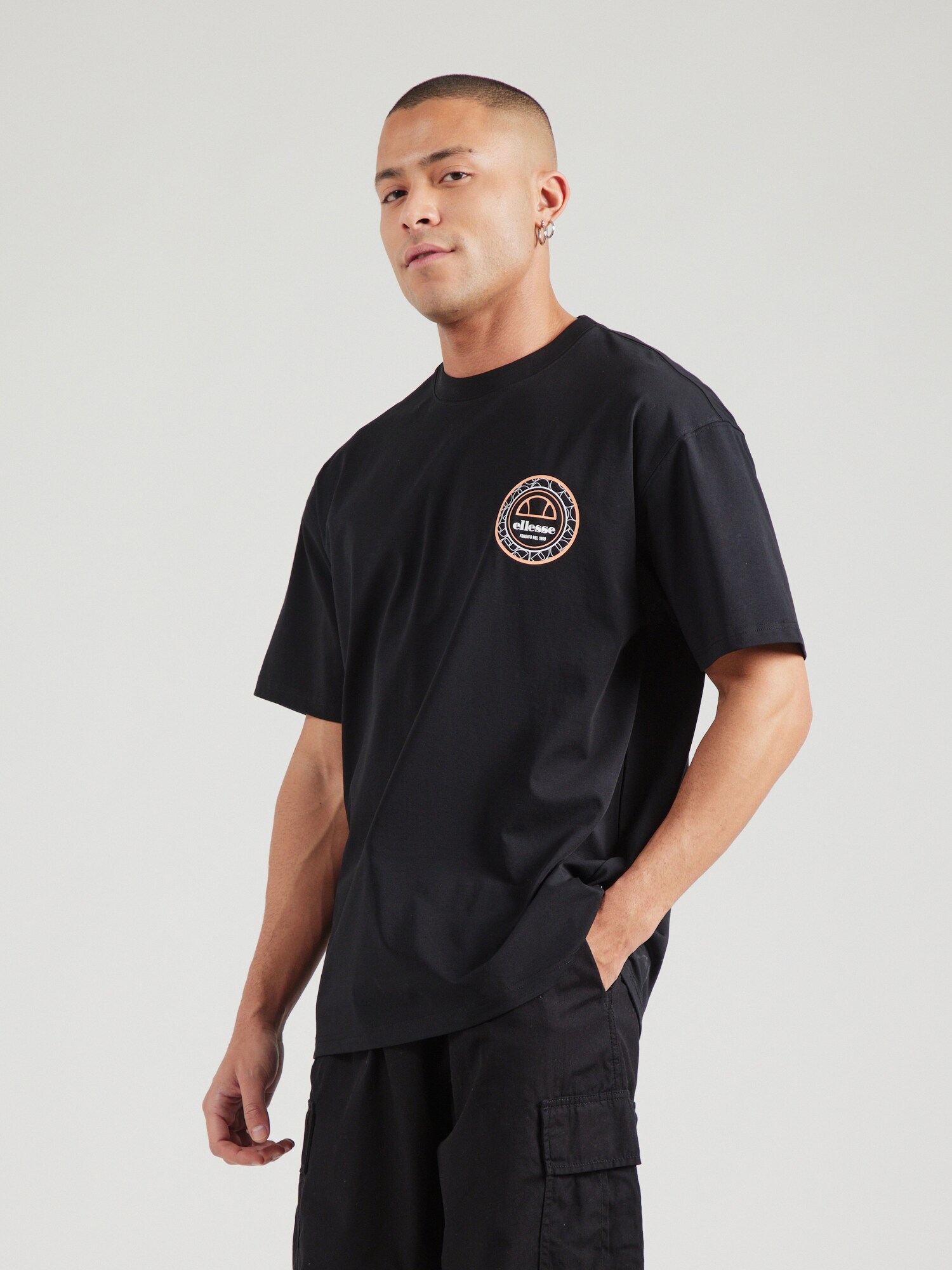 ELLESSE Póló 'DUOMO'  őszibarack / fekete / fehér termék 2. képe
