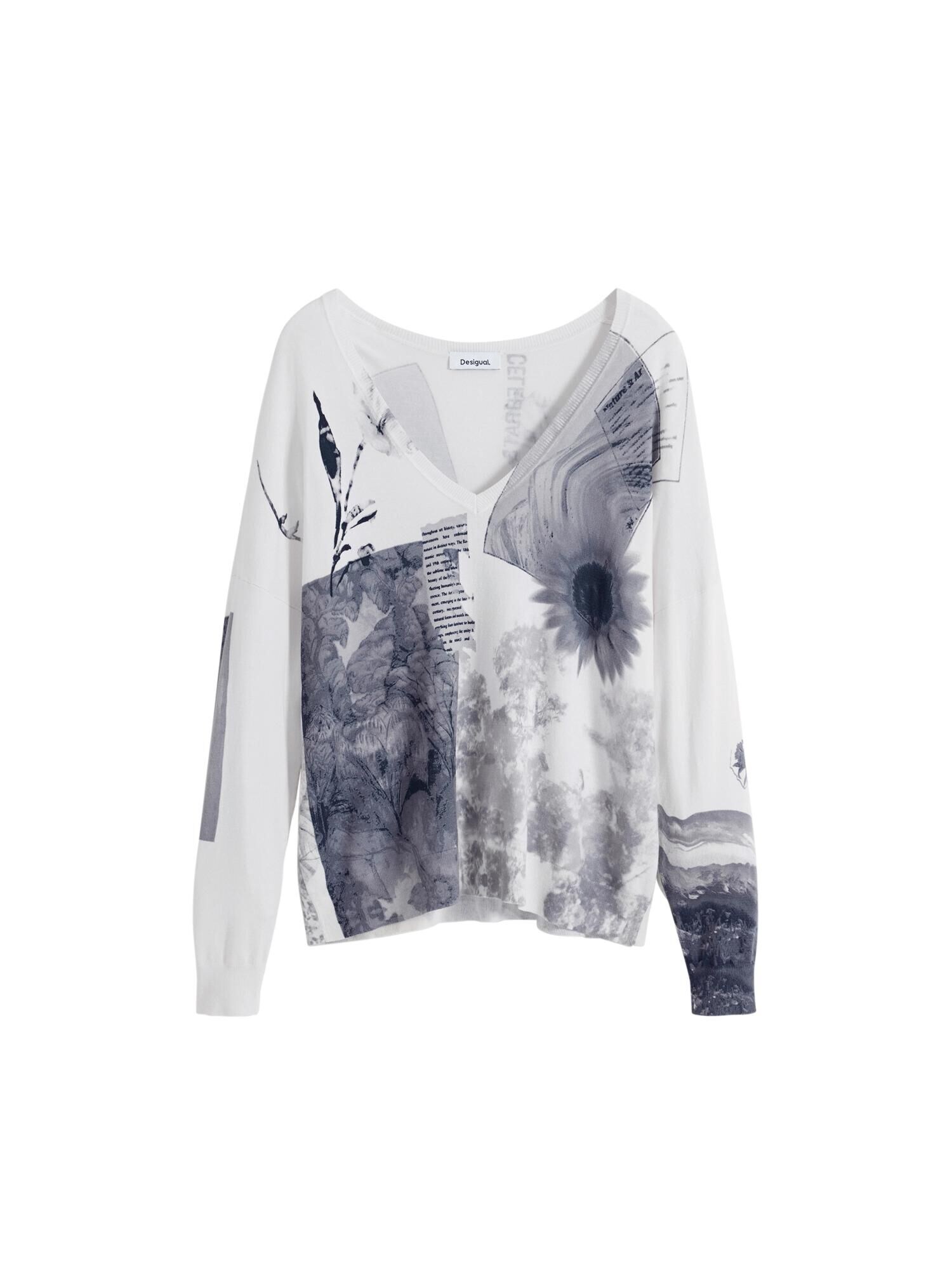 Desigual Pulover  gri / gri metalic / alb