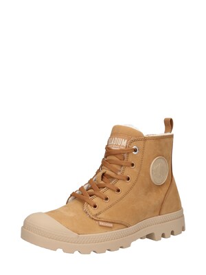Palladium Botines con cordones 'Pampa'  kitt / cognac