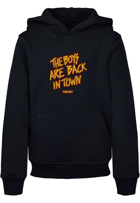 Merchcode Sweatshirt ‘Thin Lizzy – The Boys Stacked’ Oranje / Grenadine / Zwart