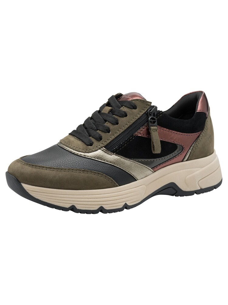 Tamaris Sneaker Damen Größe 38 dunkelbraun / bronze / khaki / oliv