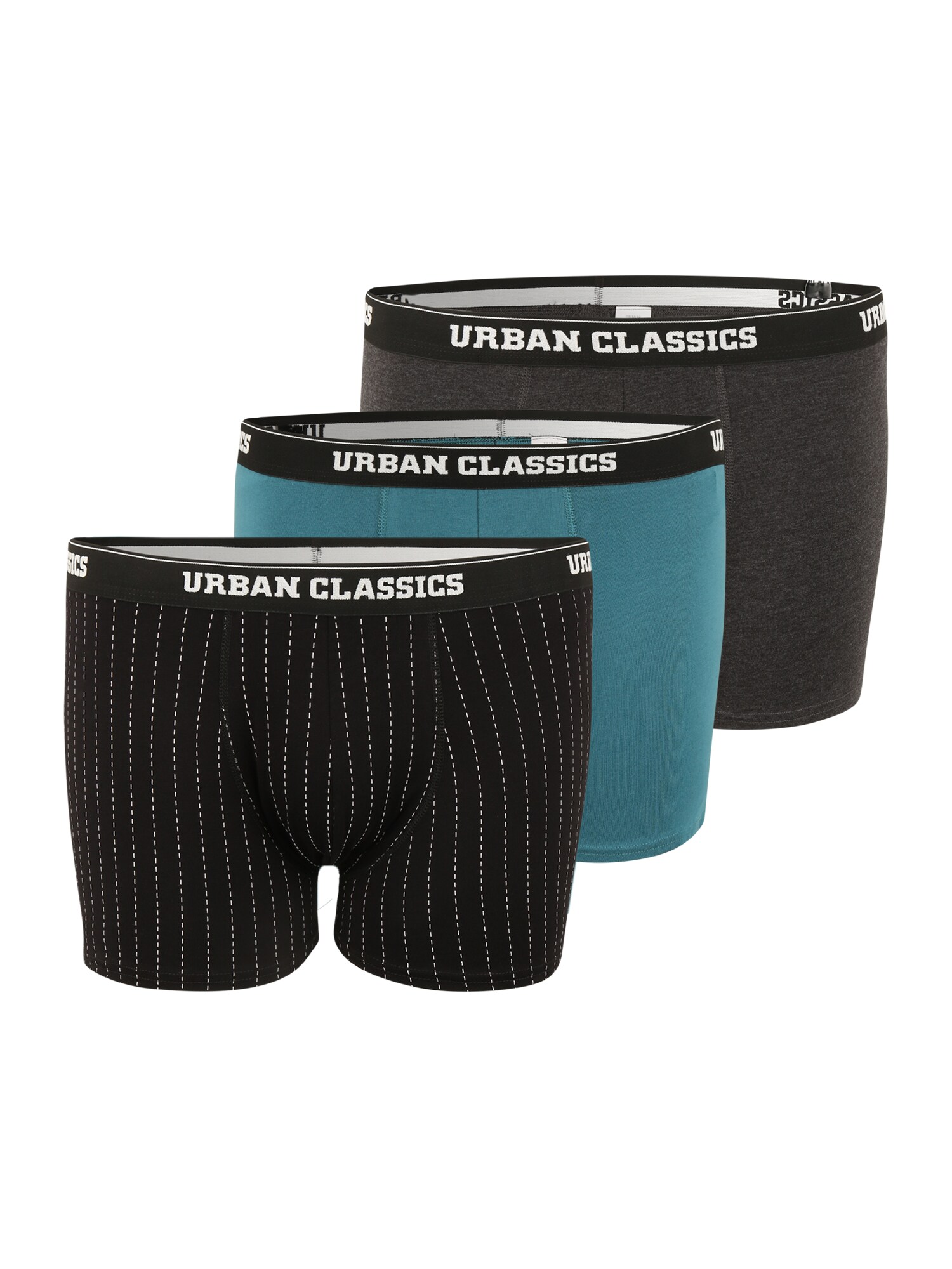 Urban Classics Boxer trumpikės juoda / pilka / benzino spalva / balta