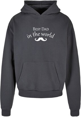 Merchcode Sweatshirt ‘Fathers Day – Best dad in the world’ Donkergrijs / Wit