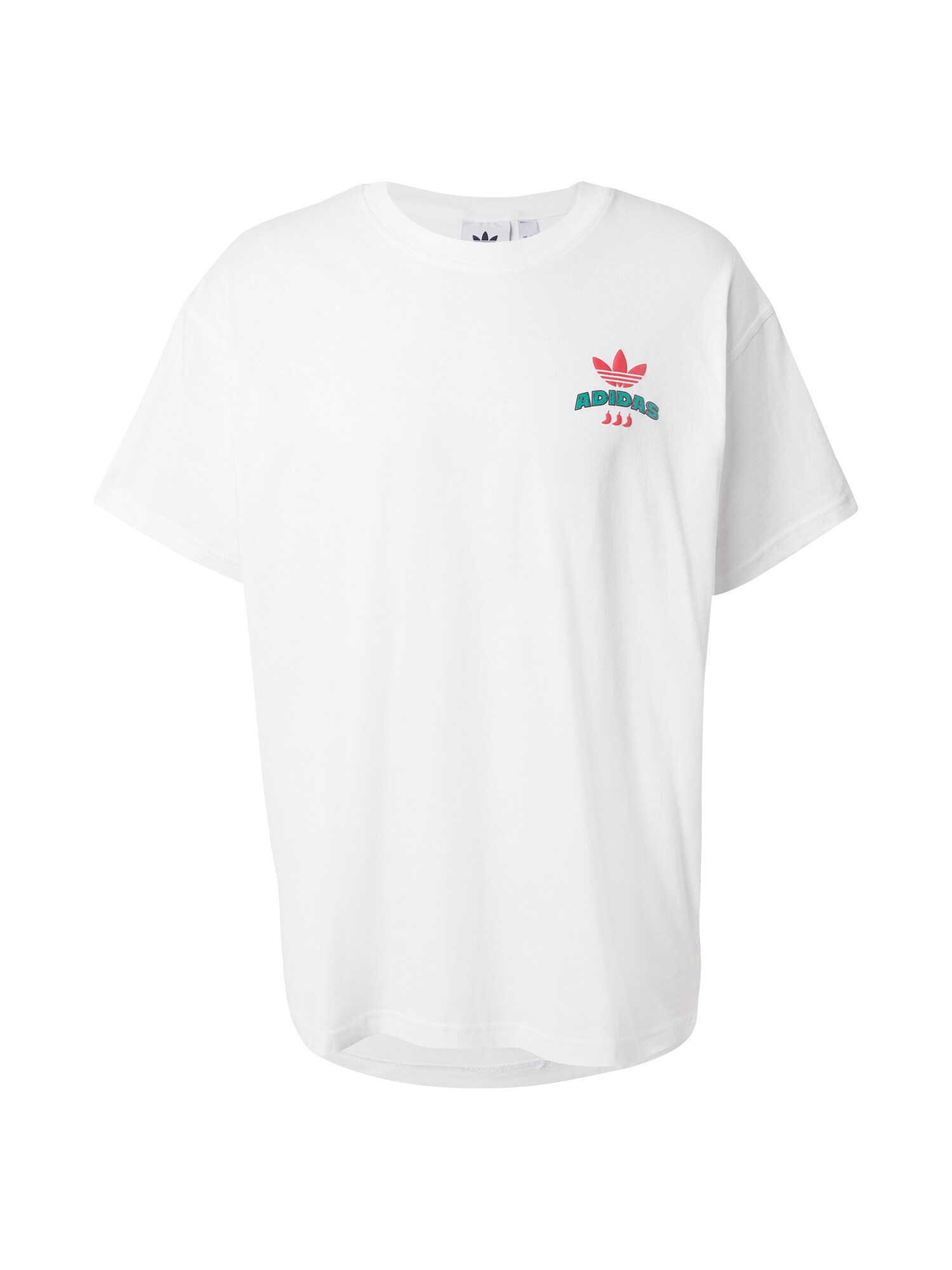 ADIDAS ORIGINALS Póló 'CHILLI'  jáde / rikító piros / fekete / fehér akciós termékkép 1