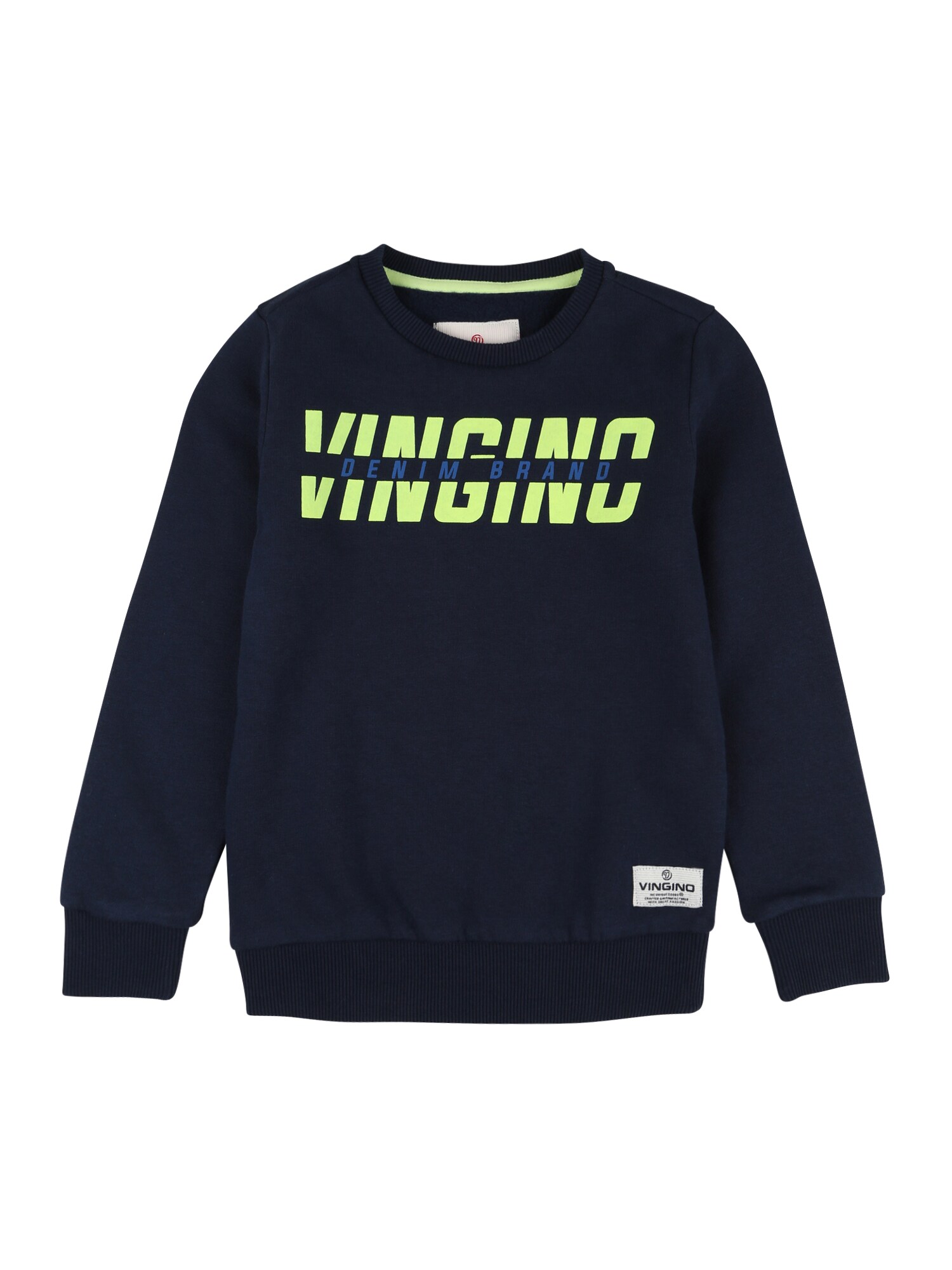 VINGINO Megztinis be užsegimo 'Neleno'  tamsiai mėlyna / neoninė žalia / tamsiai mėlyna