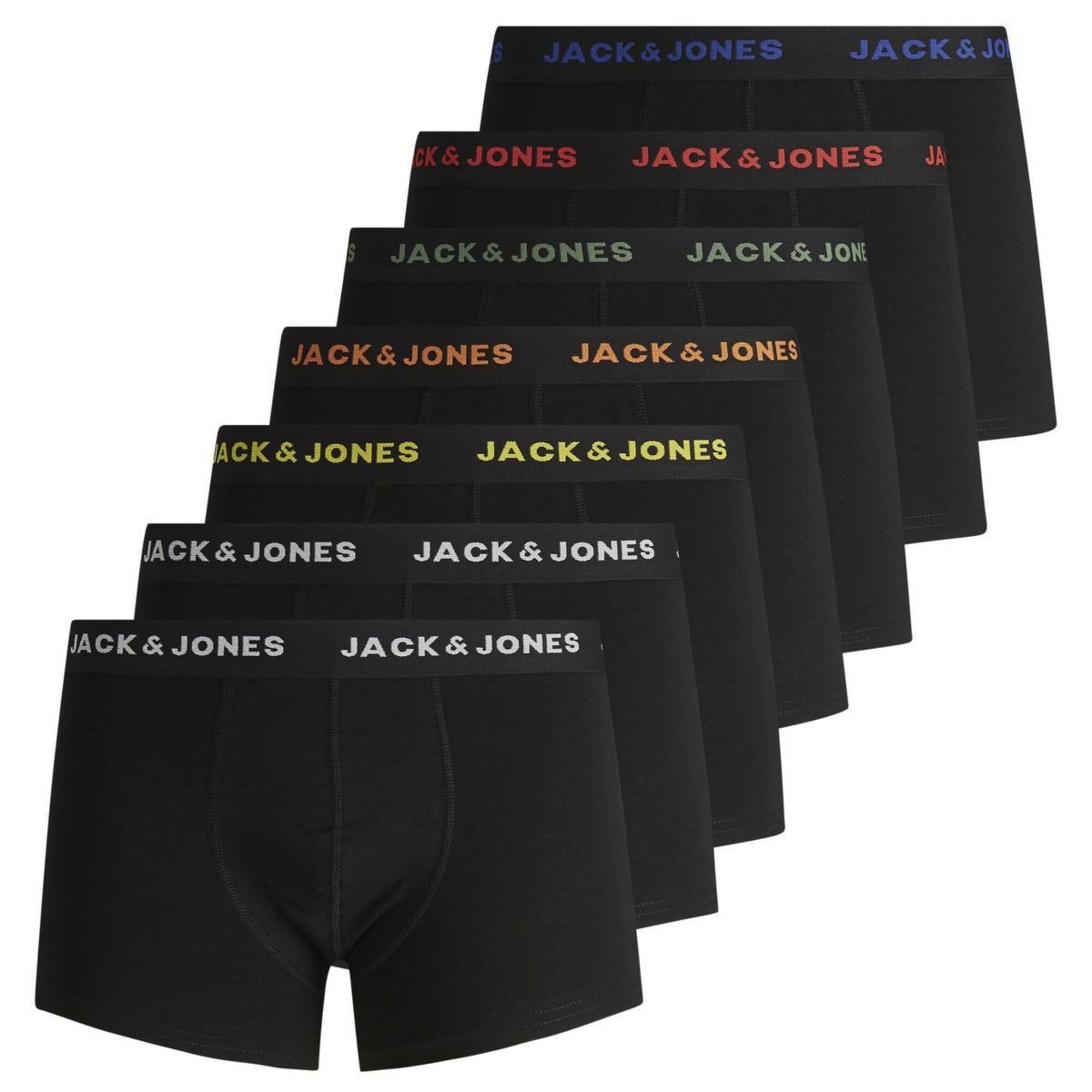 JACK & JONES Boxeralsók  sötétzöld / narancs / piros / fekete / fehér akciós termékkép 1