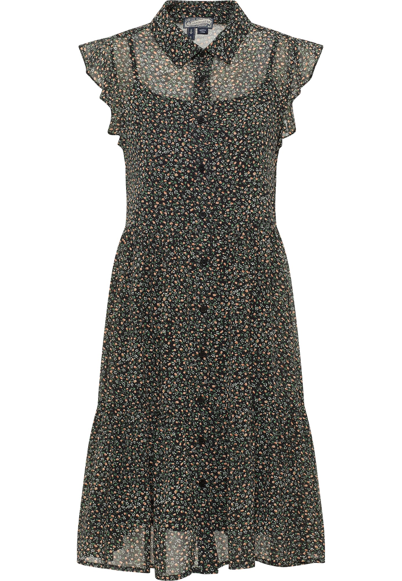 DreiMaster Vintage Vestido camisero negro / blanco