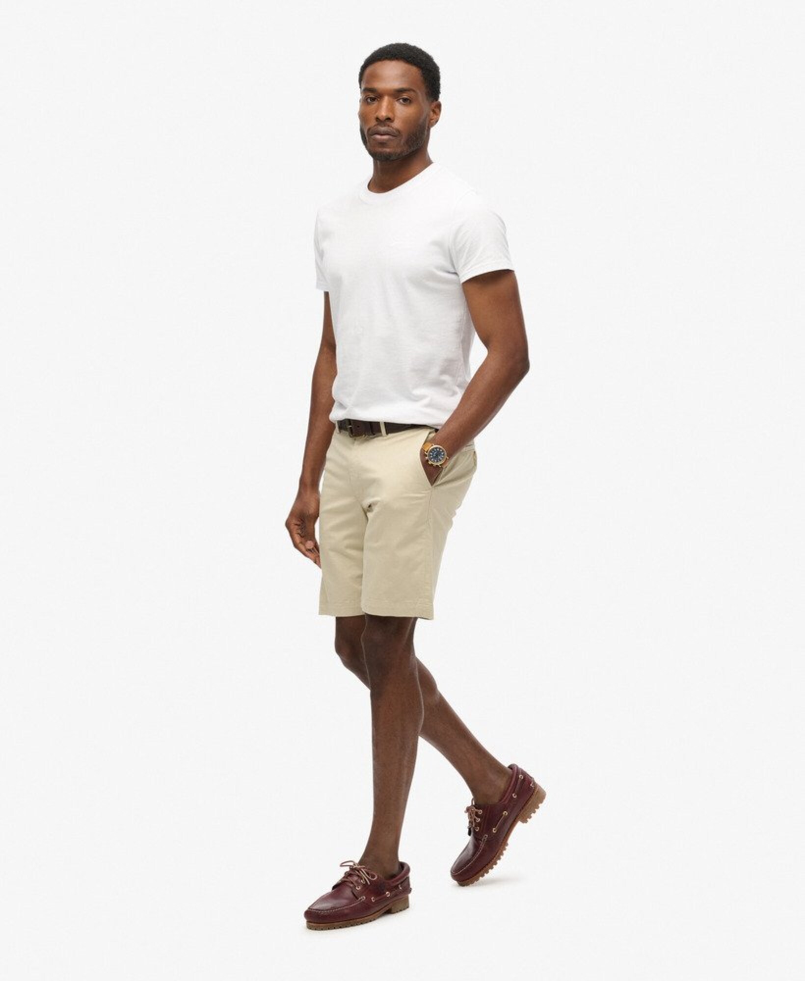 Superdry & Co Chino nohavice béžová / námornícka modrá / zlatá (obrázok 4)
