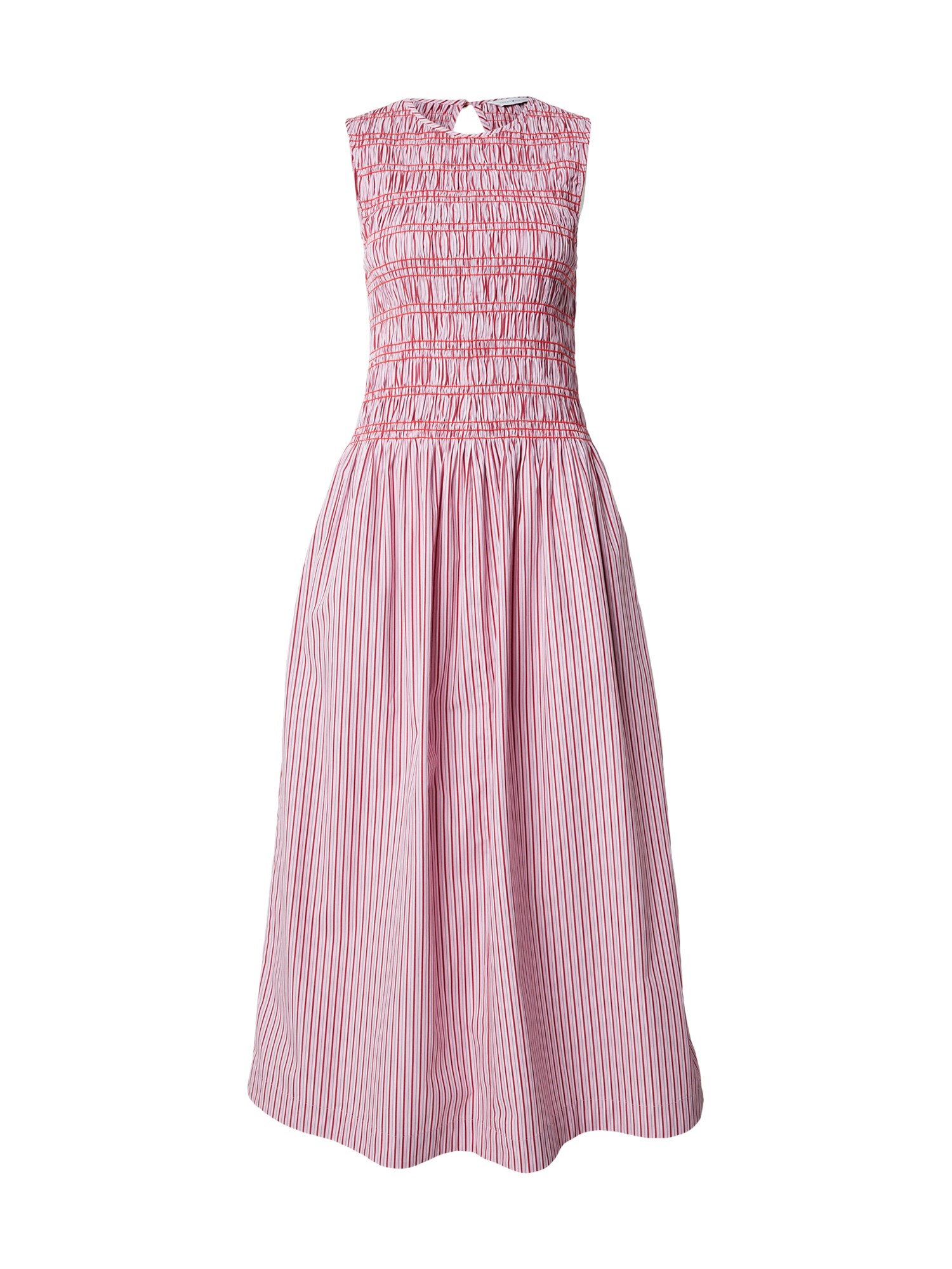 TOMMY HILFIGER Rochie 'Stripe Smock Sleeveless Fit And Flare Maxi'  bleumarin / roz / roșu deschis
