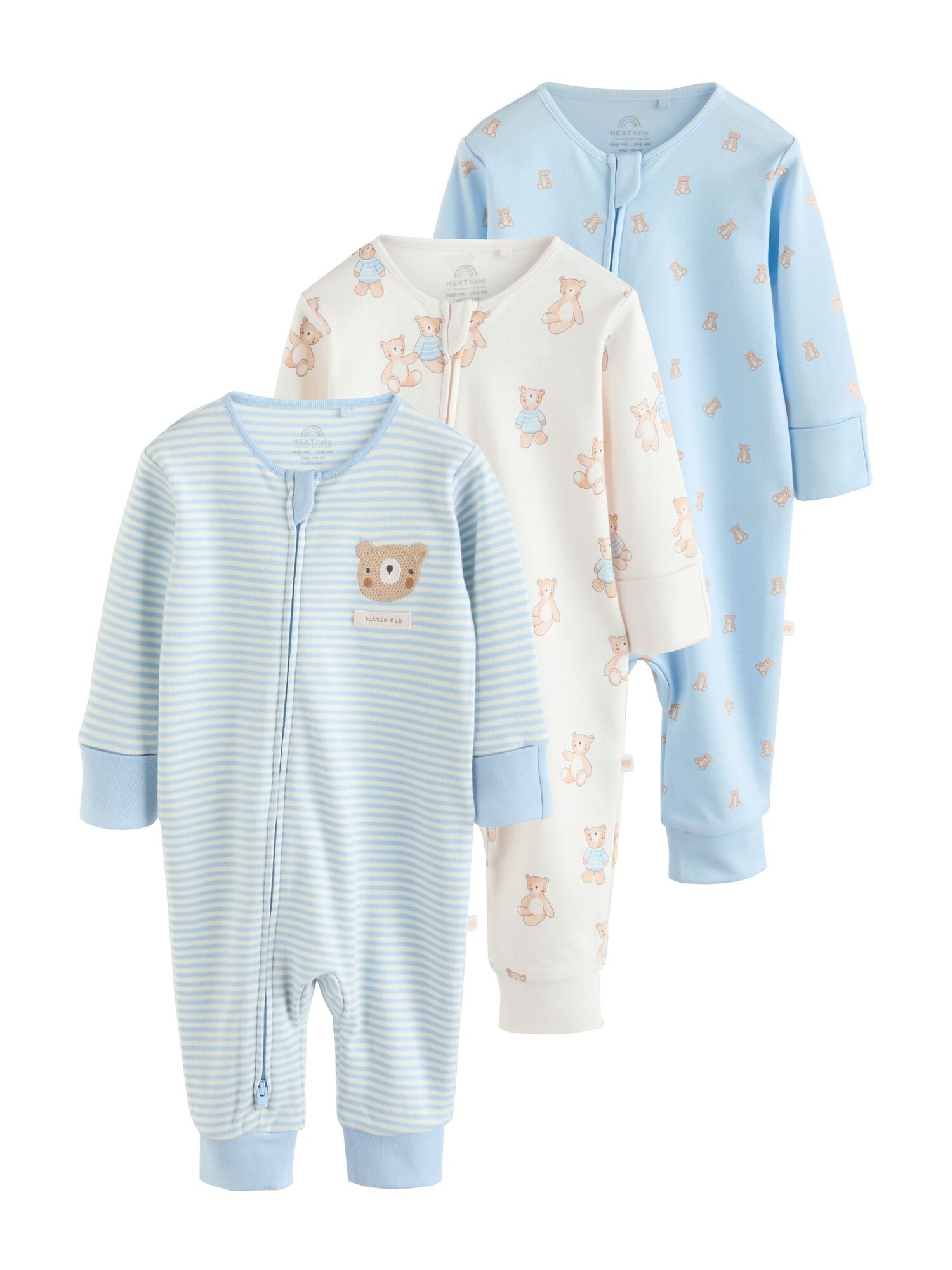 Next Pijamale  maro cămilă / azuriu / alb lână